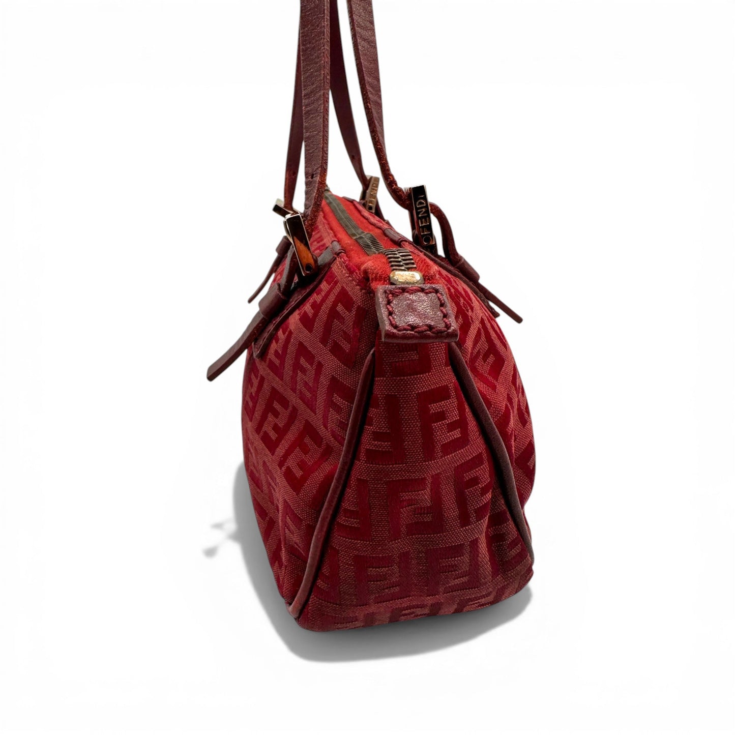 RARE Vintage Fendi Red Zucchino Toile Shoulder Bag - Thanks it's Vintage