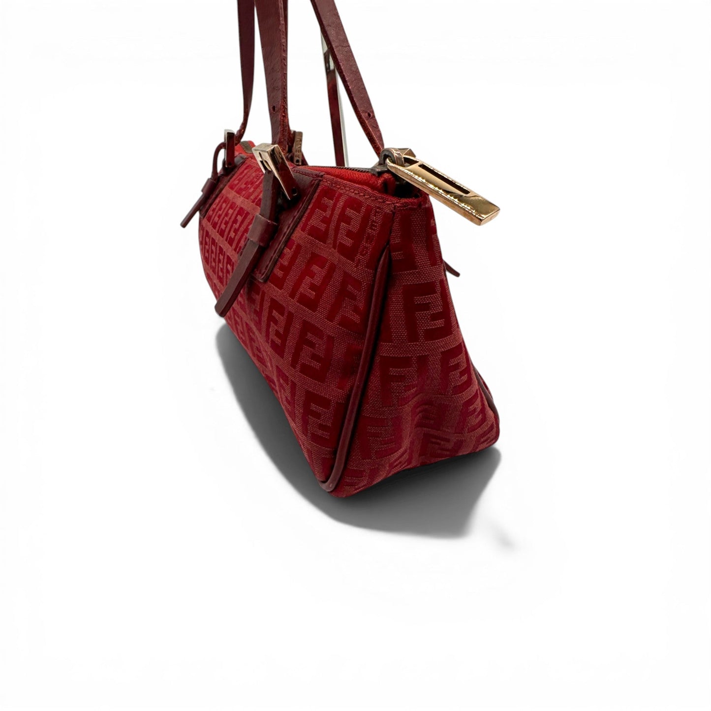 RARE Vintage Fendi Red Zucchino Toile Shoulder Bag - Thanks it's Vintage