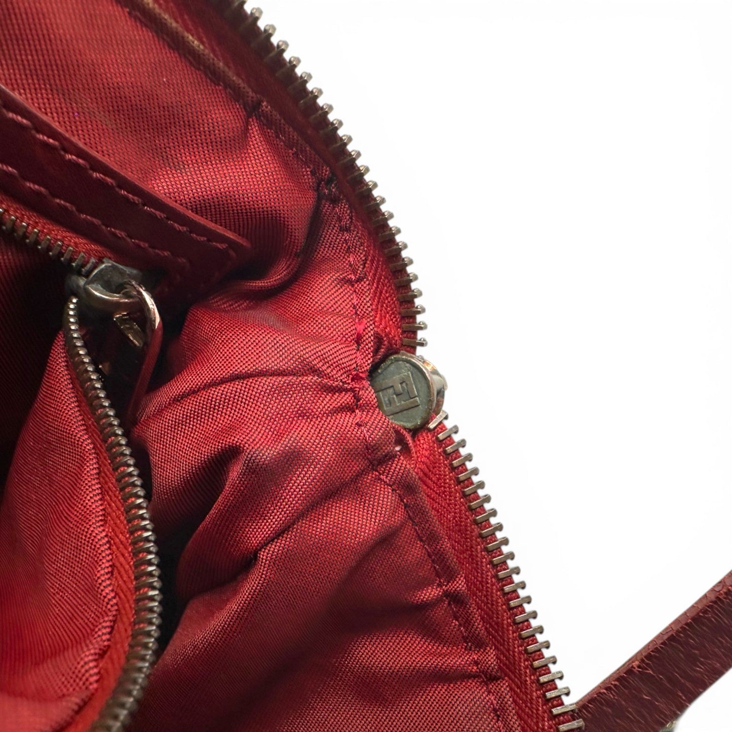 RARE Vintage Fendi Red Zucchino Toile Shoulder Bag - Thanks it's Vintage