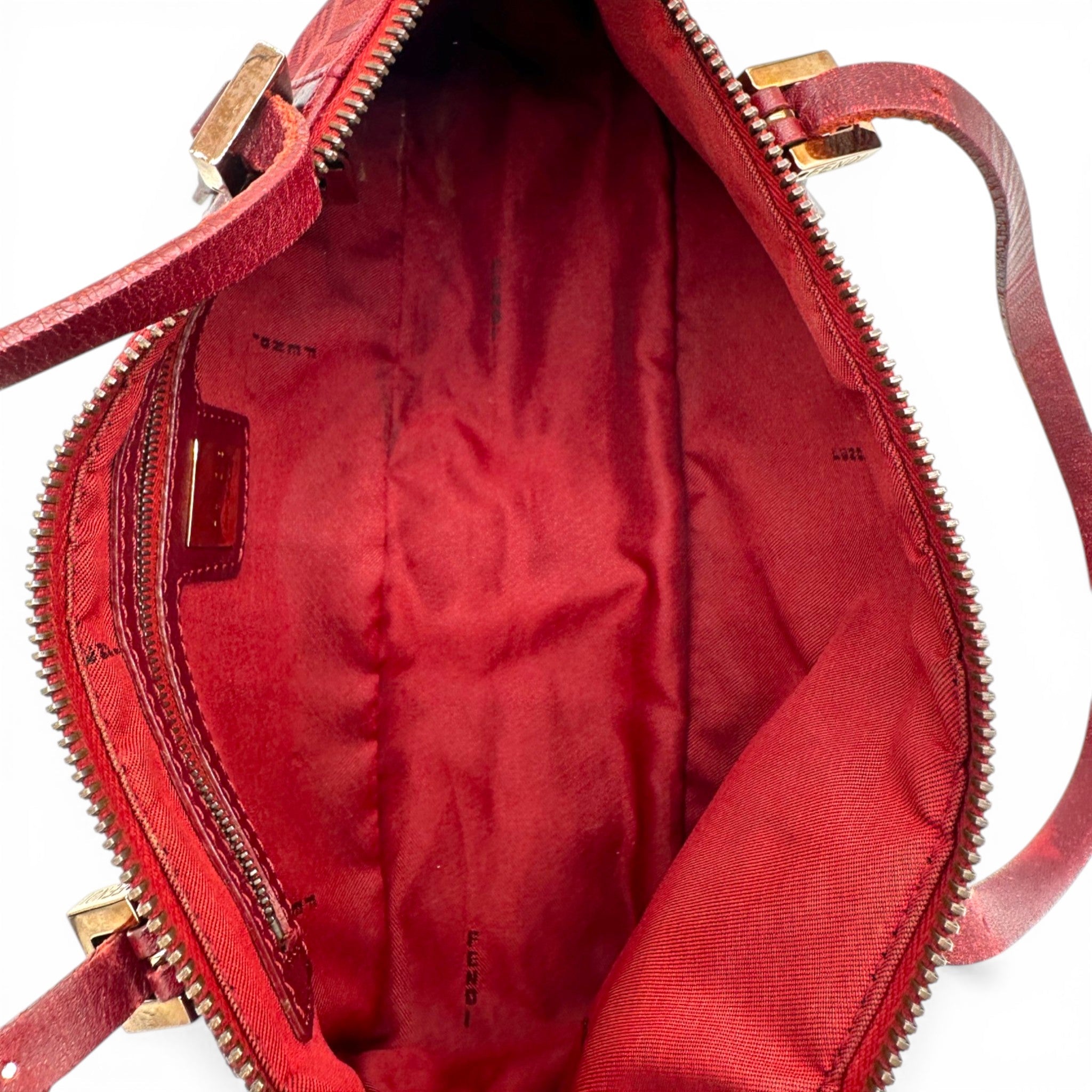 RARE Vintage Fendi Red Zucchino Toile Shoulder Bag – Thanks it's