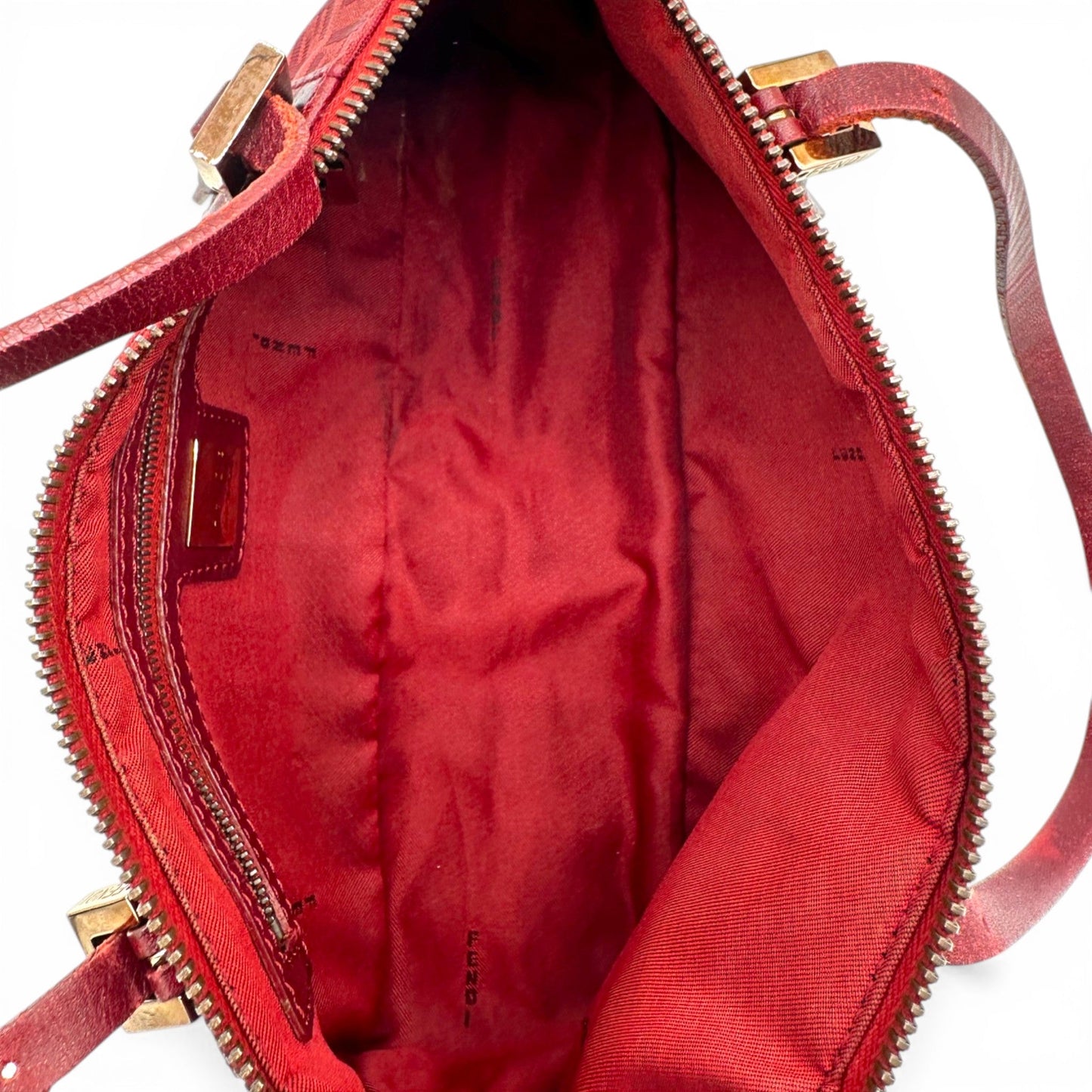 RARE Vintage Fendi Red Zucchino Toile Shoulder Bag - Thanks it's Vintage