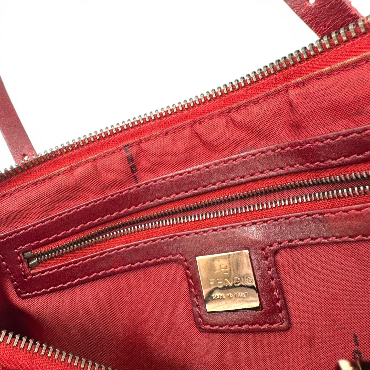 RARE Vintage Fendi Red Zucchino Toile Shoulder Bag - Thanks it's Vintage