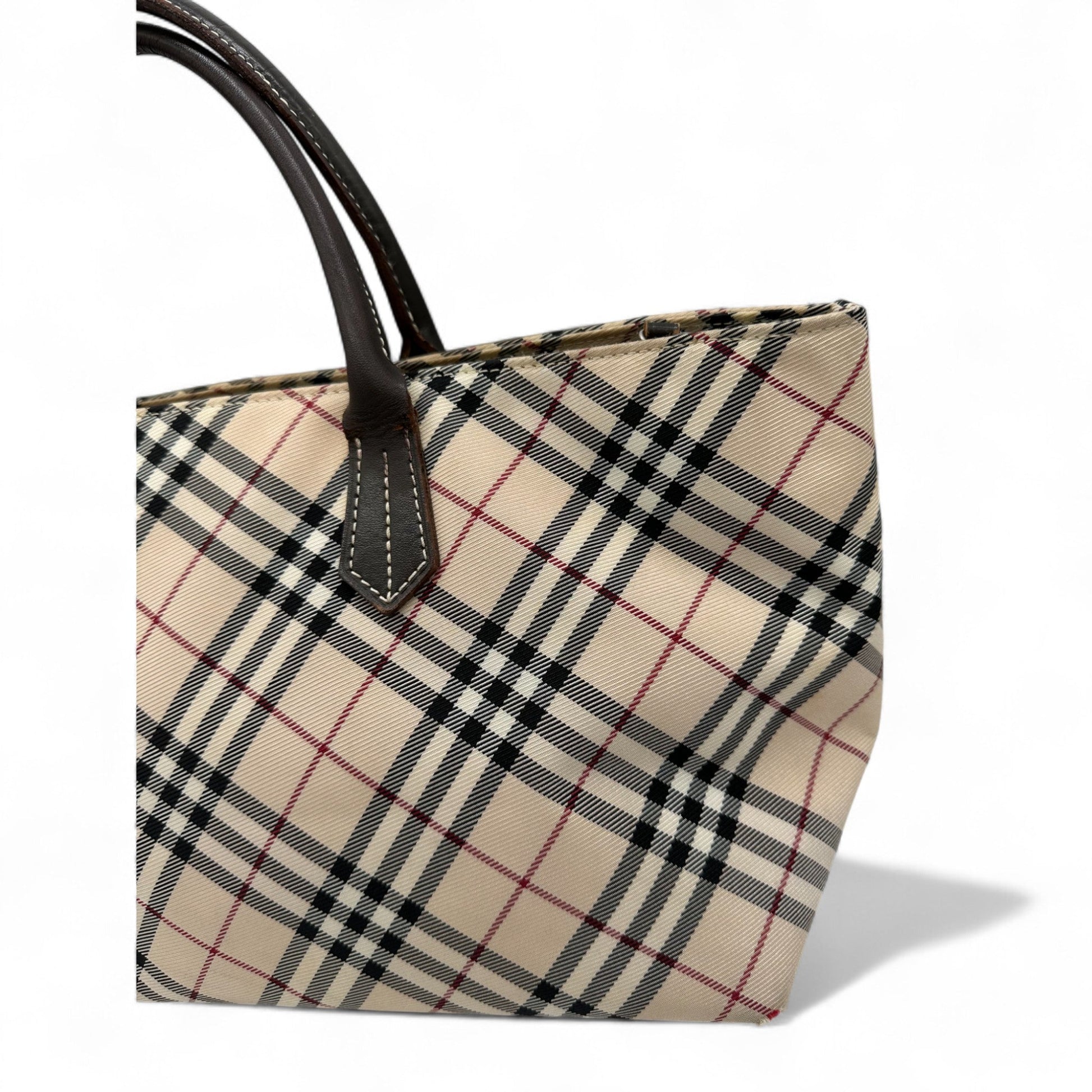 Vintage Blue Label Burberry Nova Check Nylon Tote Bag - Thanks it's Vintage