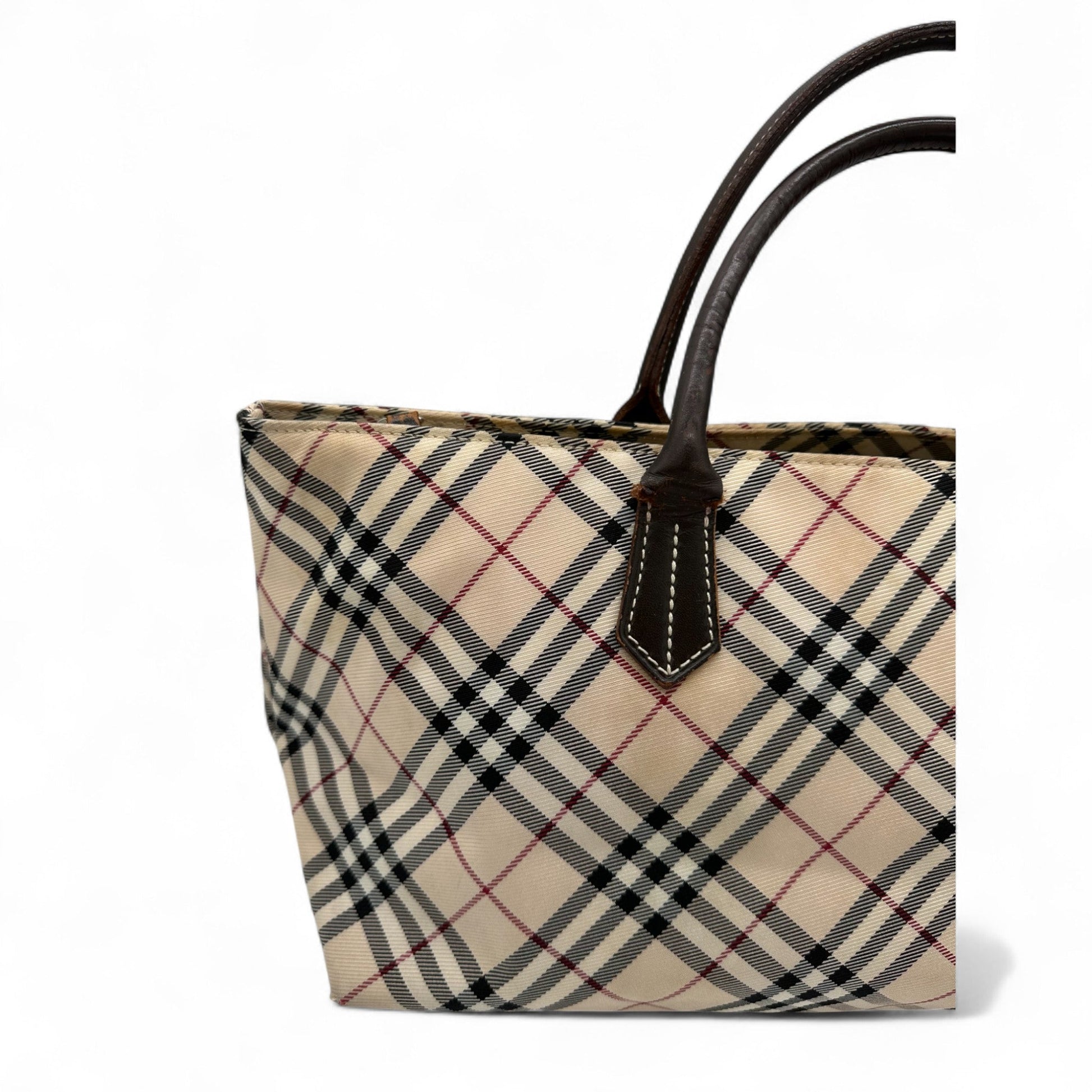 Vintage Blue Label Burberry Nova Check Nylon Tote Bag - Thanks it's Vintage