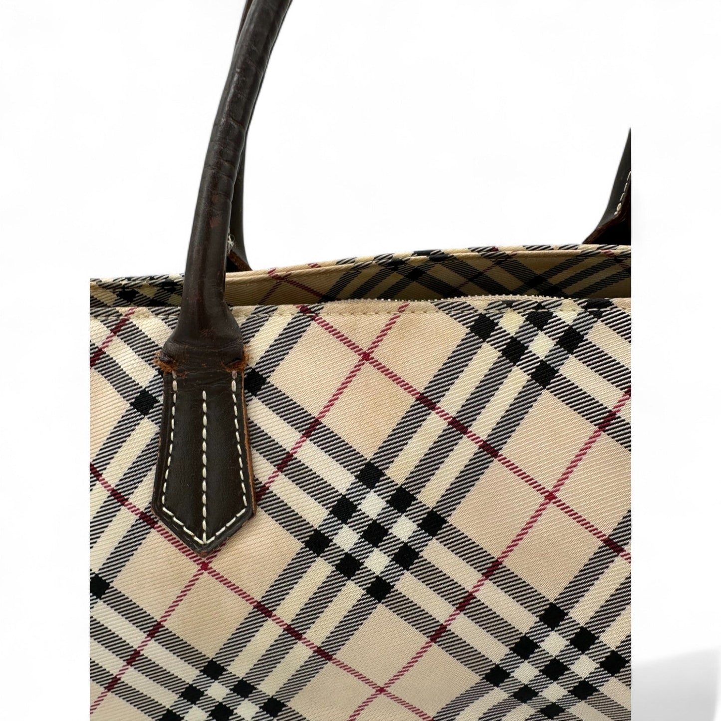 Vintage Blue Label Burberry Nova Check Nylon Tote Bag - Thanks it's Vintage