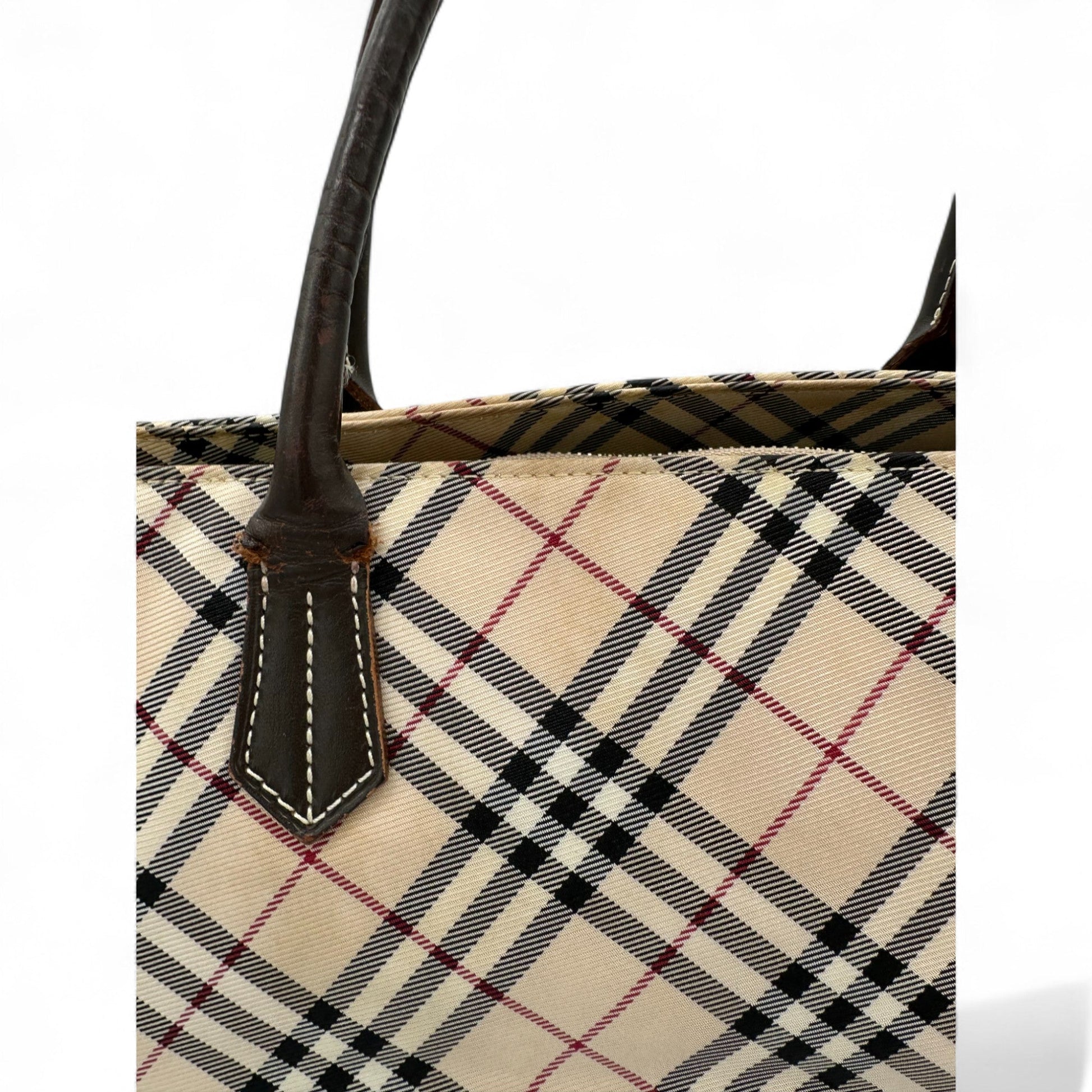 Vintage Blue Label Burberry Nova Check Nylon Tote Bag - Thanks it's Vintage