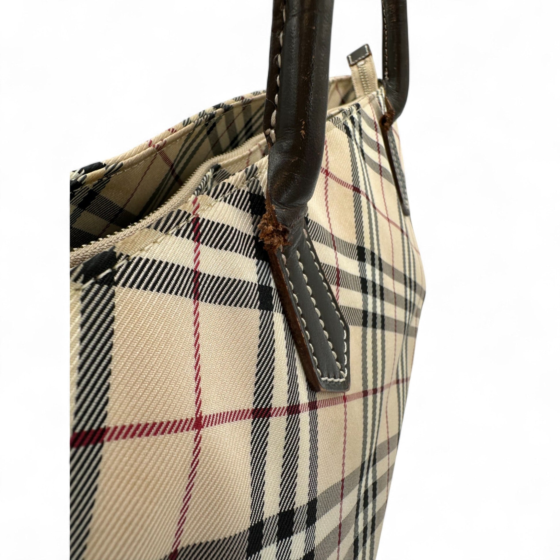 Vintage Blue Label Burberry Nova Check Nylon Tote Bag - Thanks it's Vintage