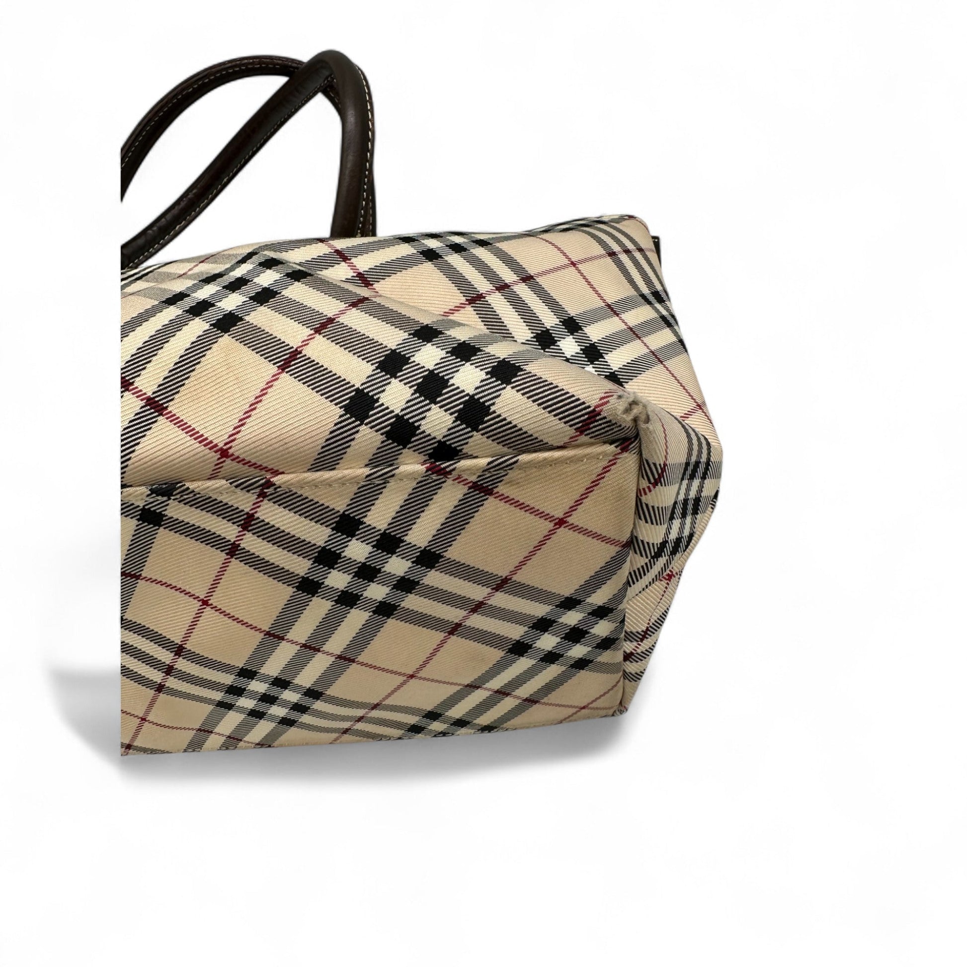 Vintage Blue Label Burberry Nova Check Nylon Tote Bag - Thanks it's Vintage