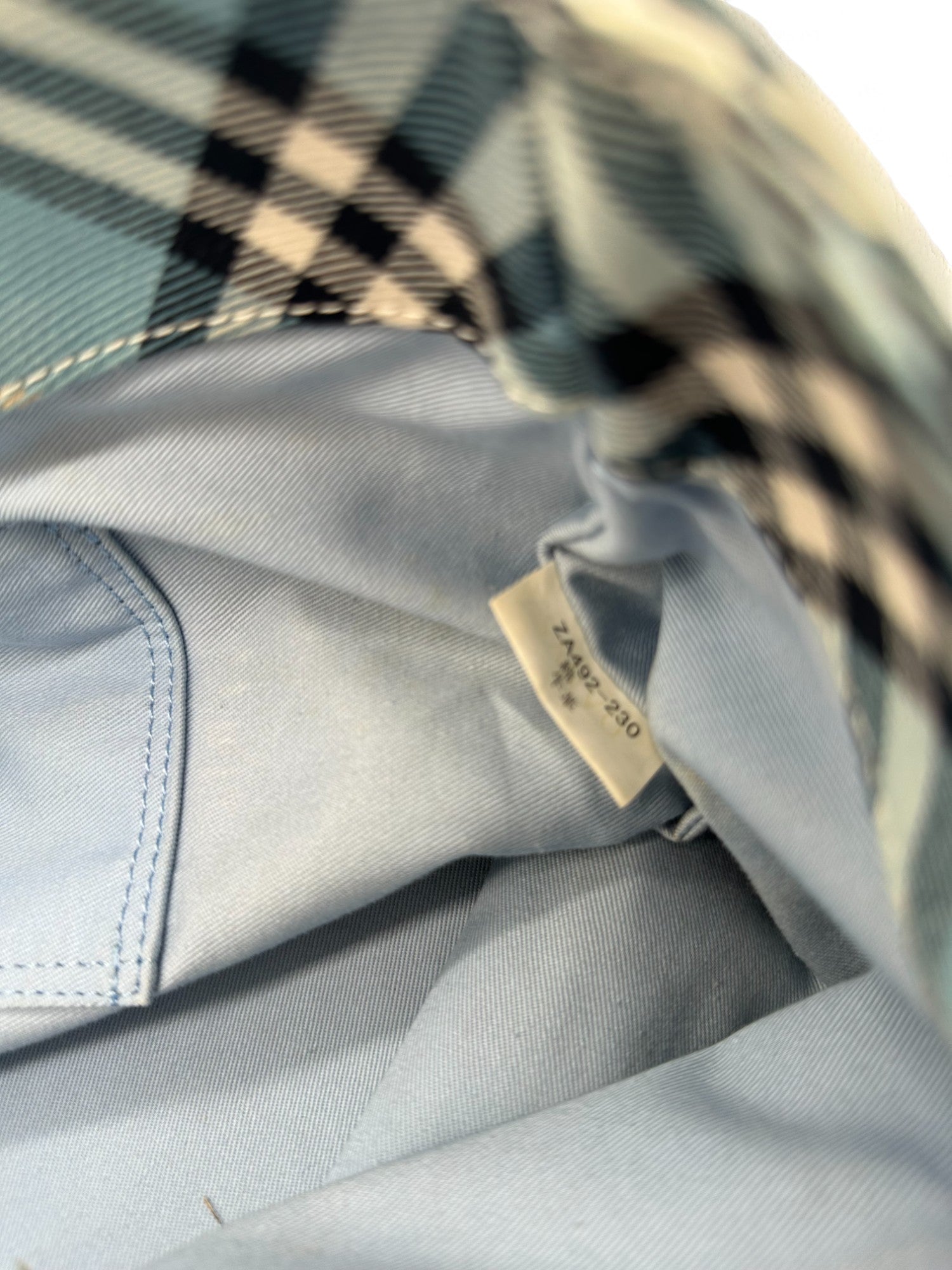 Vintage Burberry Blue Label Blue Nova Check Buckle Detail Tote Bag
