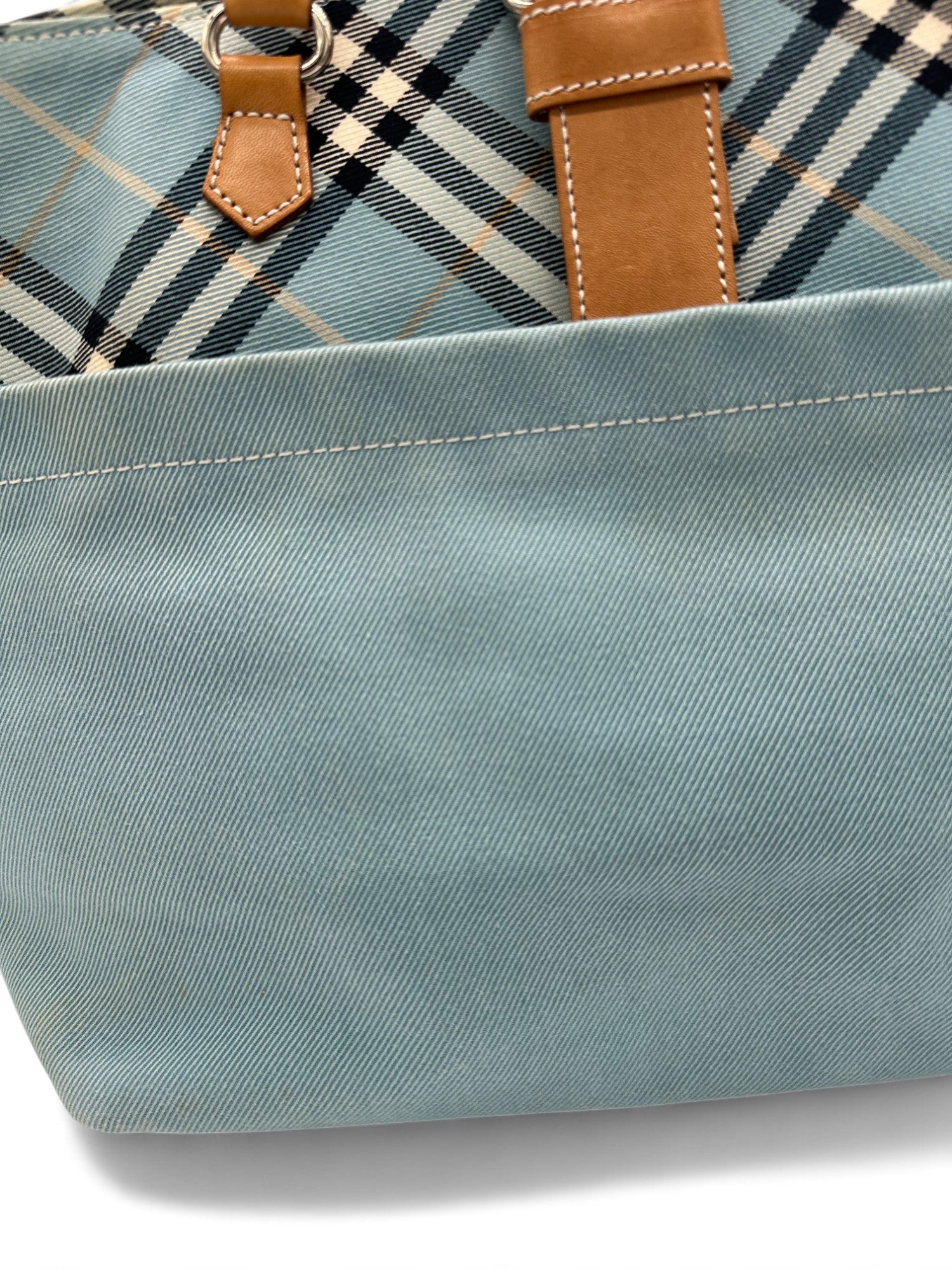 Vintage Burberry Blue Label Blue Nova Check Buckle Detail Tote Bag - Thanks it's Vintage