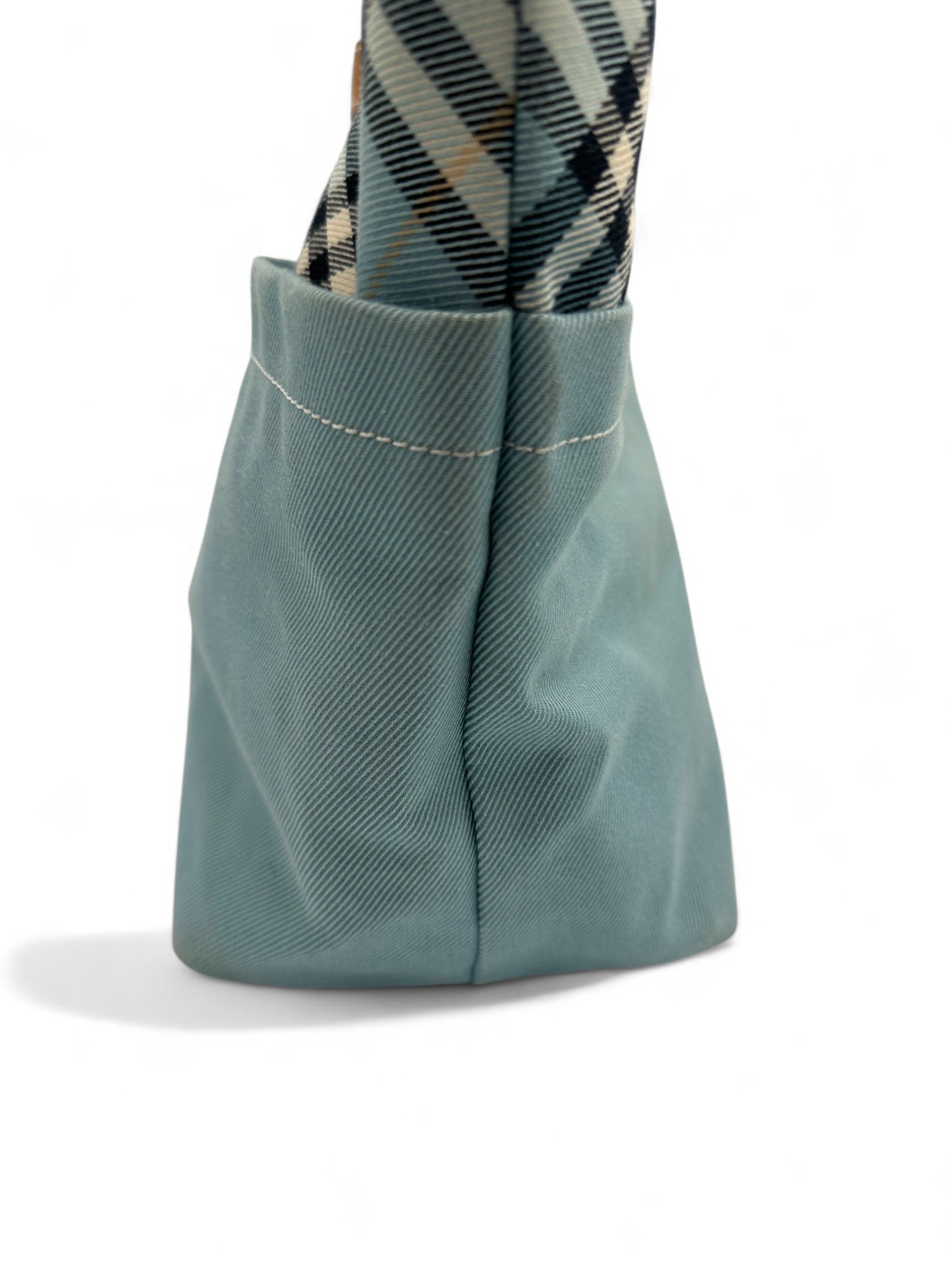 Vintage Burberry Blue Label Blue Nova Check Buckle Detail Tote Bag - Thanks it's Vintage