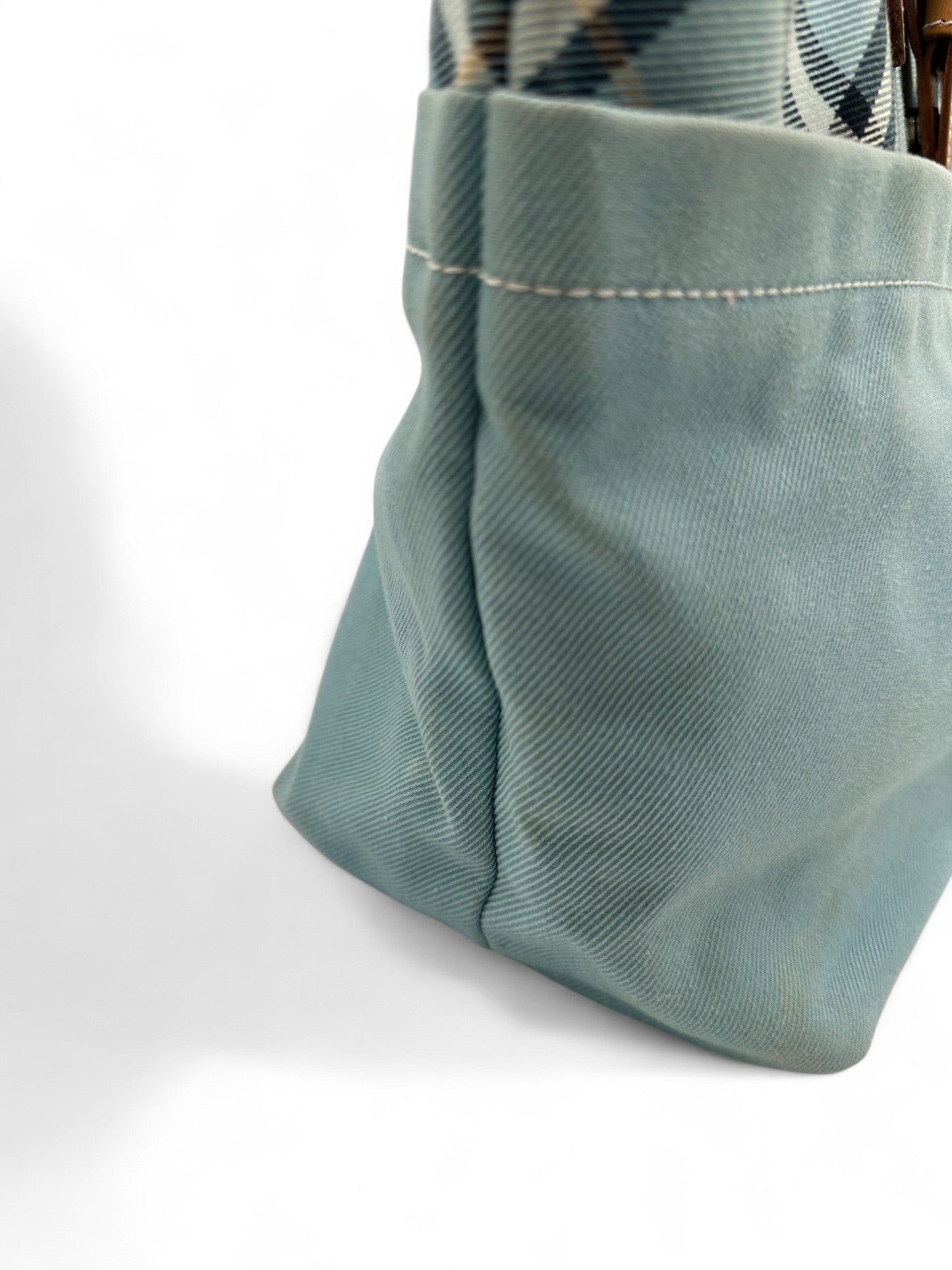 Vintage Burberry Blue Label Blue Nova Check Buckle Detail Tote Bag - Thanks it's Vintage