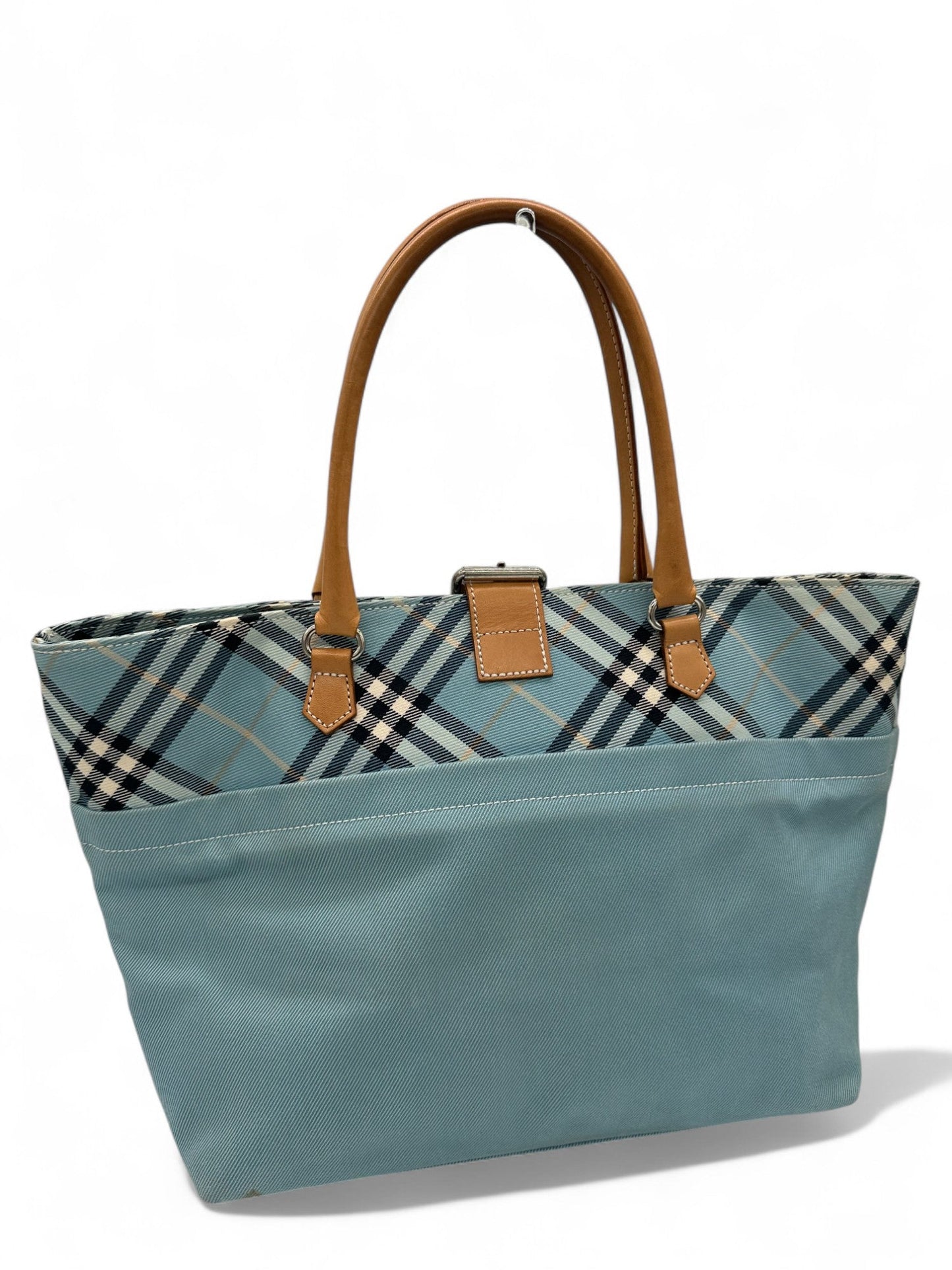 Vintage Burberry Blue Label Blue Nova Check Buckle Detail Tote Bag - Thanks it's Vintage