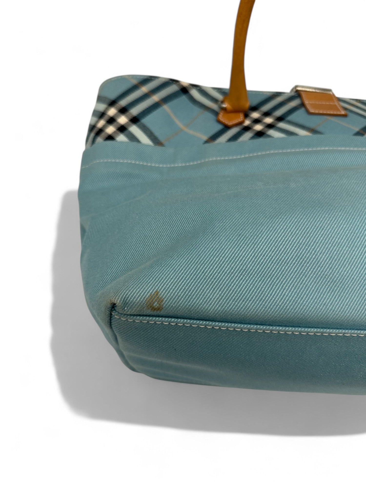 Vintage Burberry Blue Label Blue Nova Check Buckle Detail Tote Bag - Thanks it's Vintage