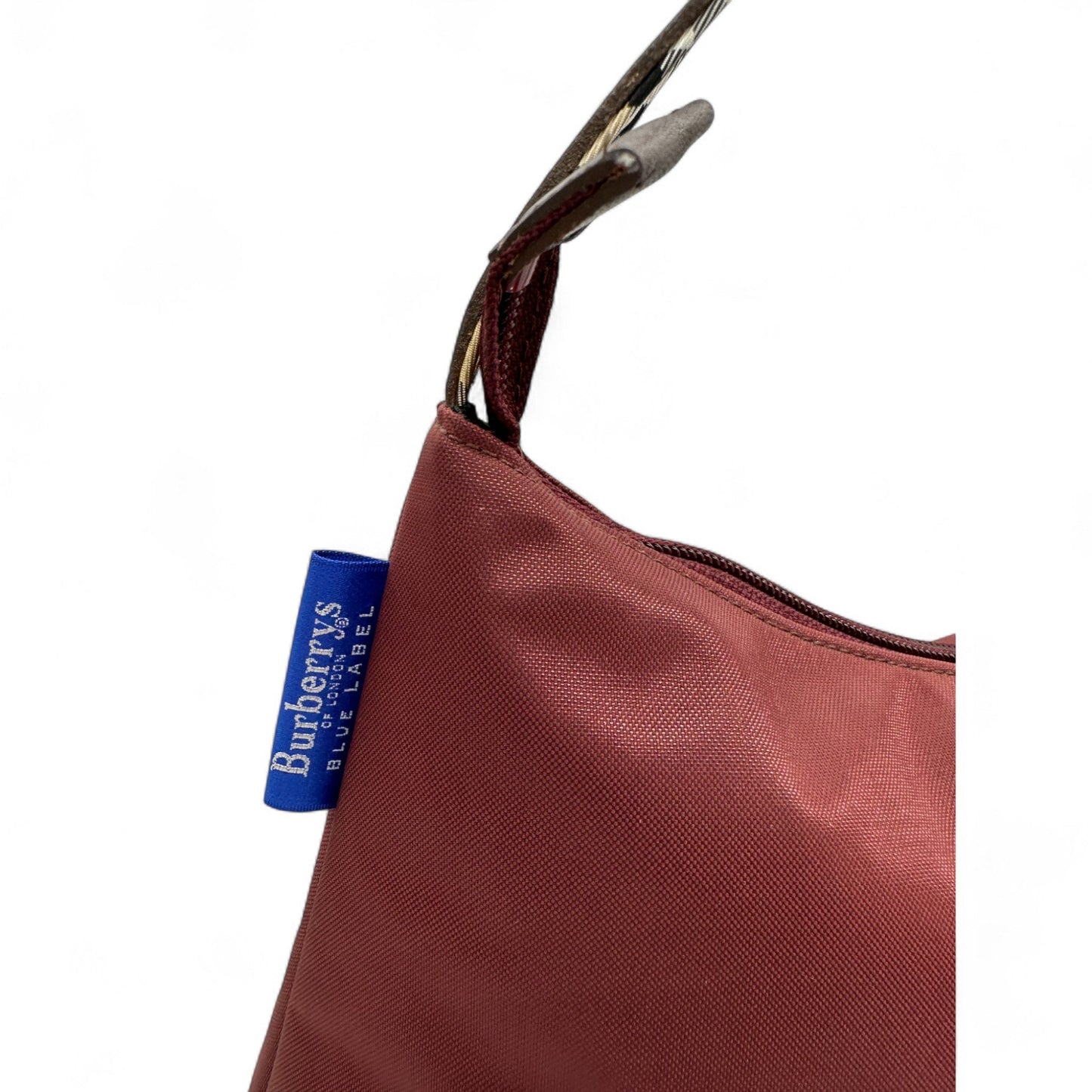 Vintage Burberry Blue Label Burgundy Nylon Shoulder Bag - Thanks it's Vintage