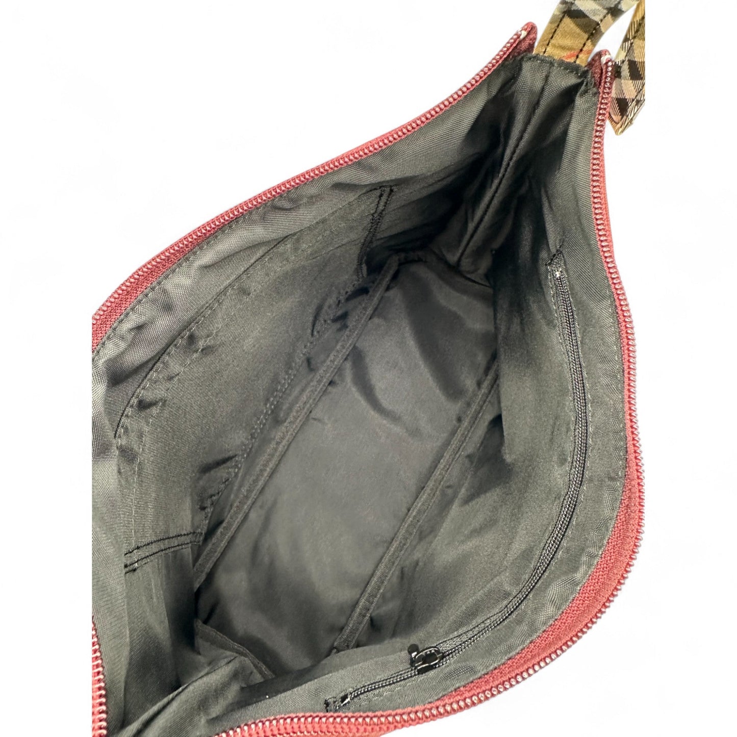 Vintage Burberry Blue Label Burgundy Nylon Shoulder Bag - Thanks it's Vintage