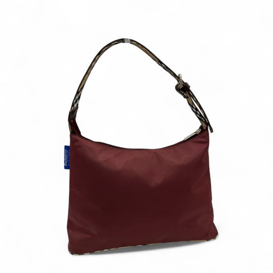 Vintage Burberry Blue Label Burgundy Nylon Shoulder Bag - Thanks it's Vintage