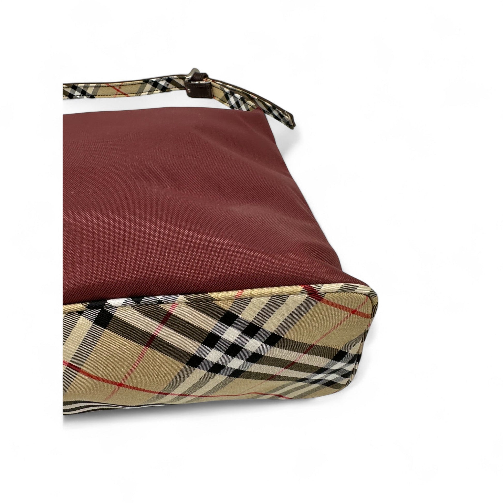 Vintage Burberry Blue Label Burgundy Nylon Shoulder Bag - Thanks it's Vintage