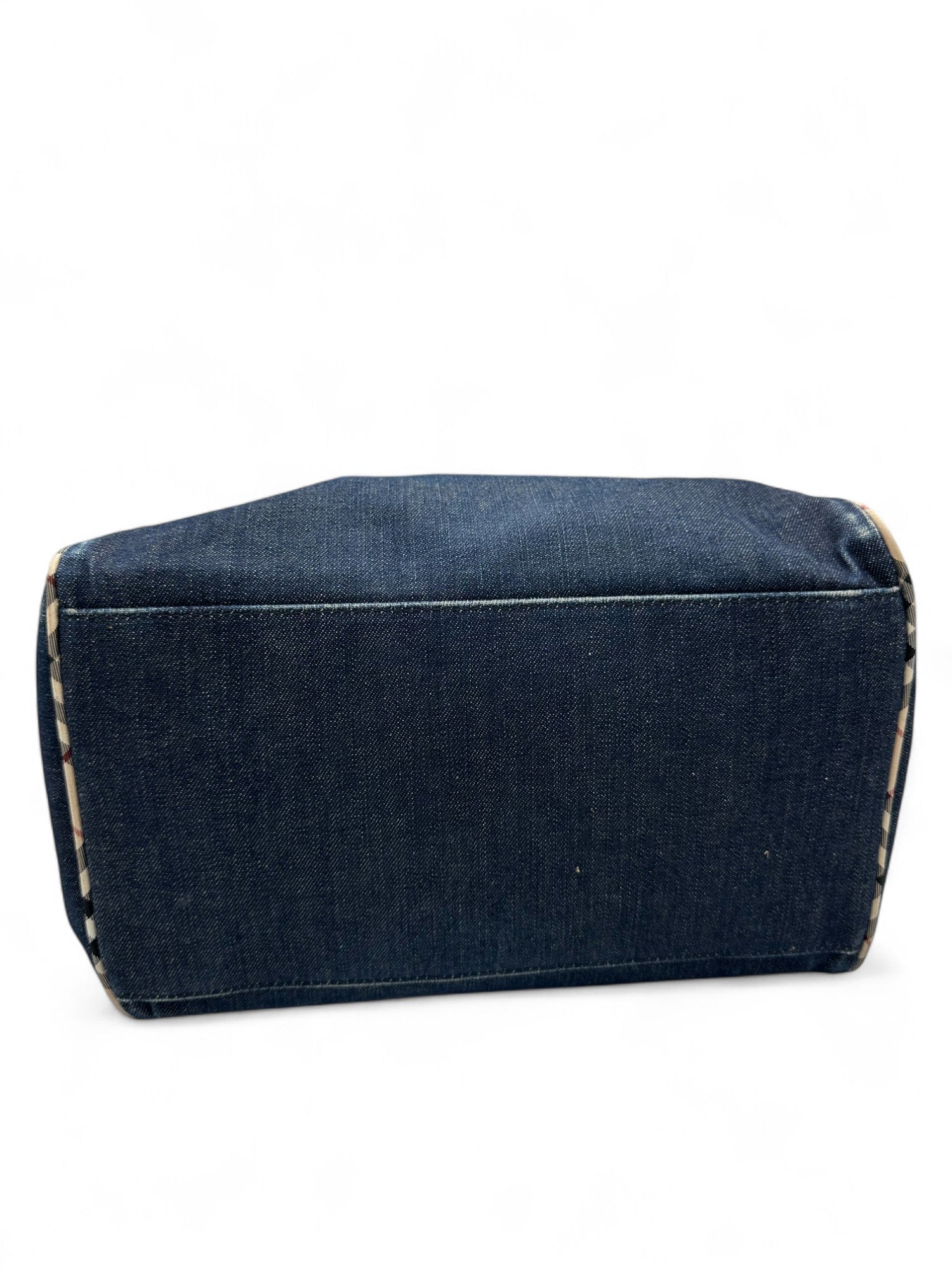 Vintage Burberry Blue Label Navy Denim Boston Shoulder Bag