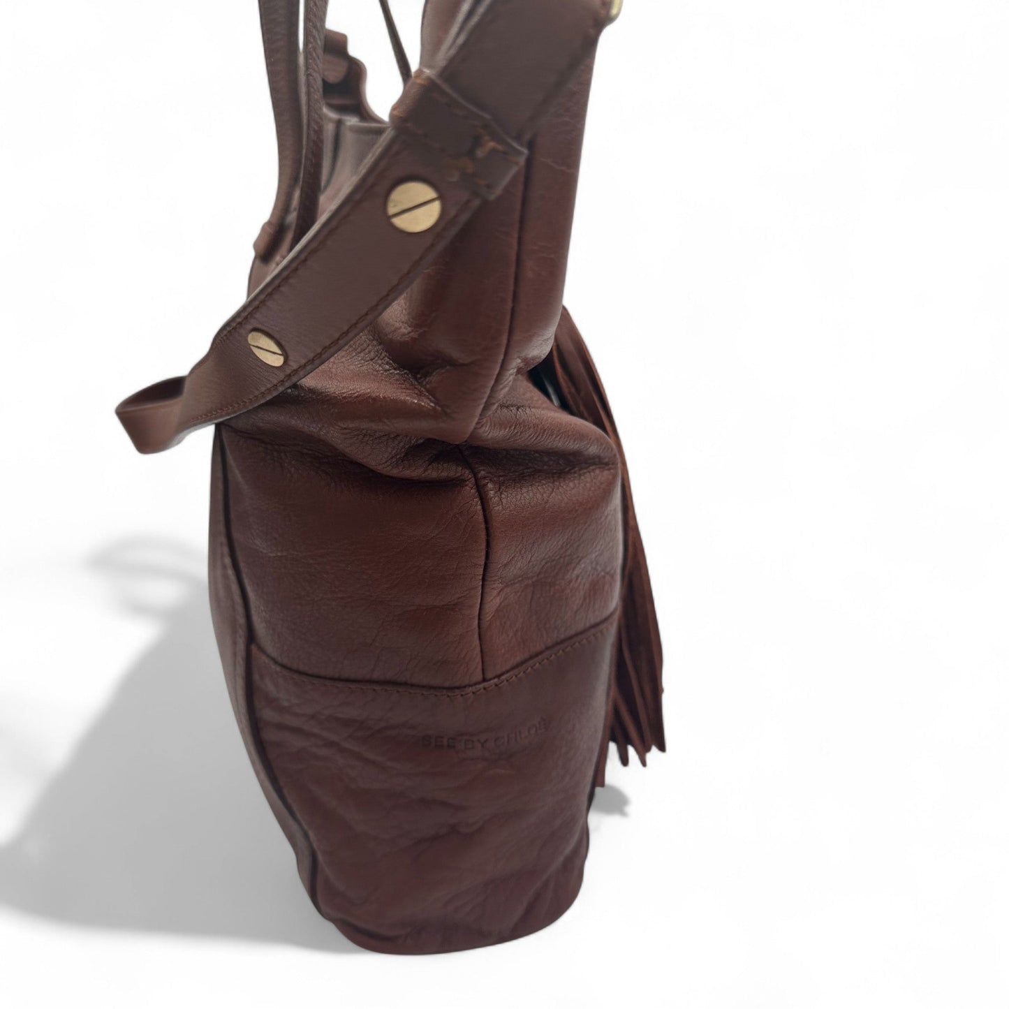 Vintage Chloé Brown Leather Fringe Handbag - Thanks it's Vintage