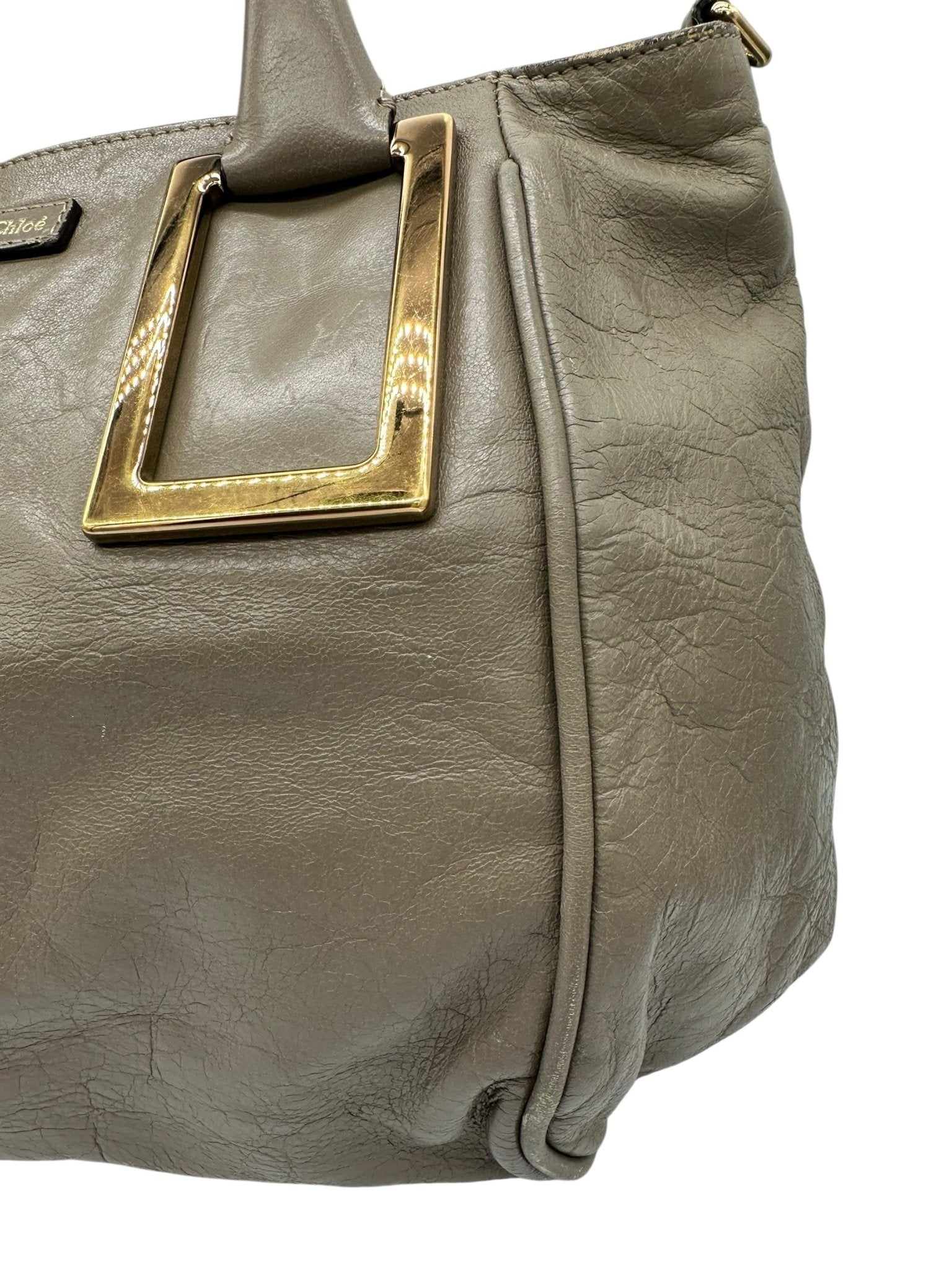 Vintage Chloé Ethel Handbag with Grey Leather and Gold Hardware - Thanks it's Vintage