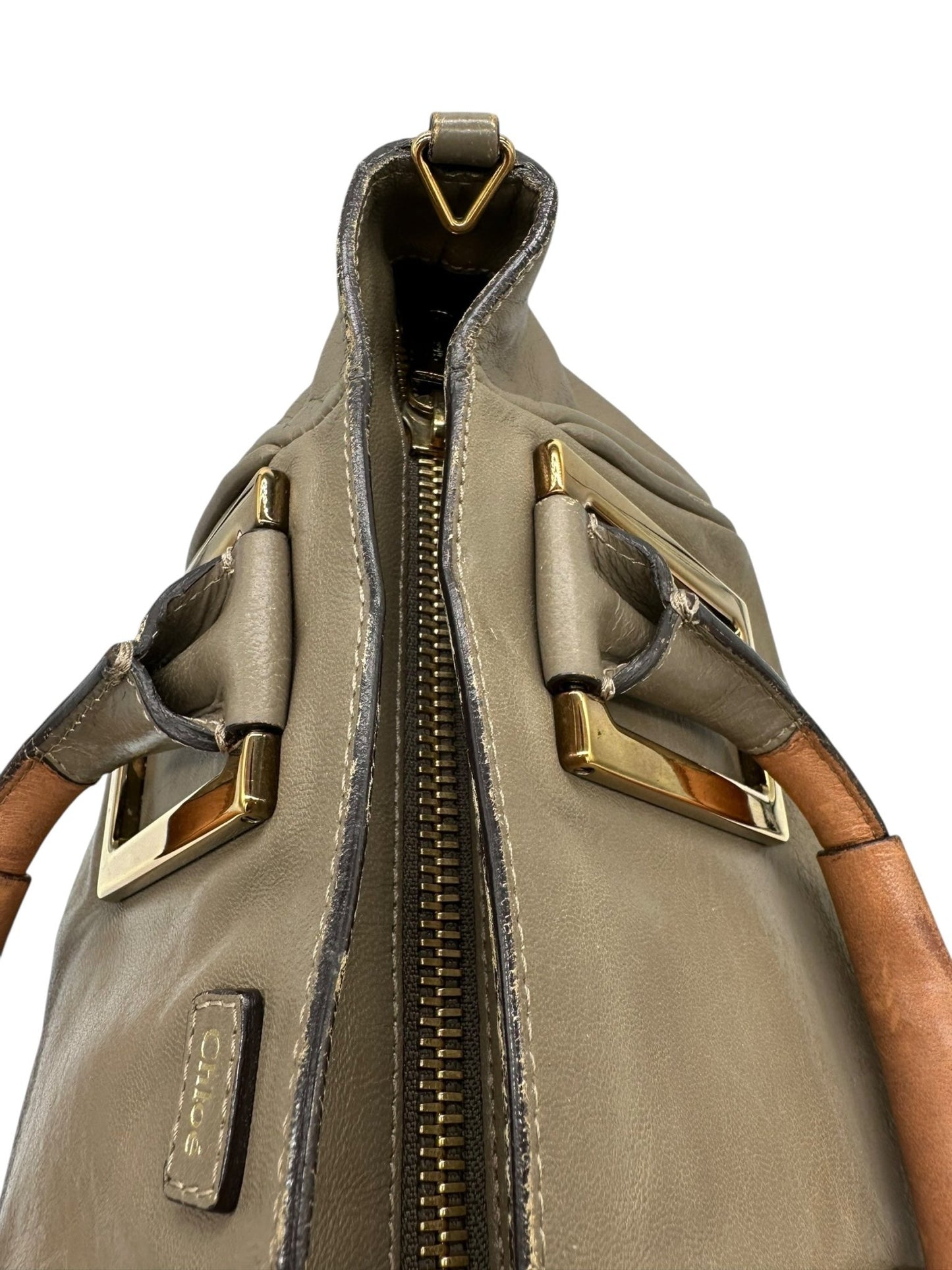 Vintage Chloé Ethel Handbag with Grey Leather and Gold Hardware - Thanks it's Vintage