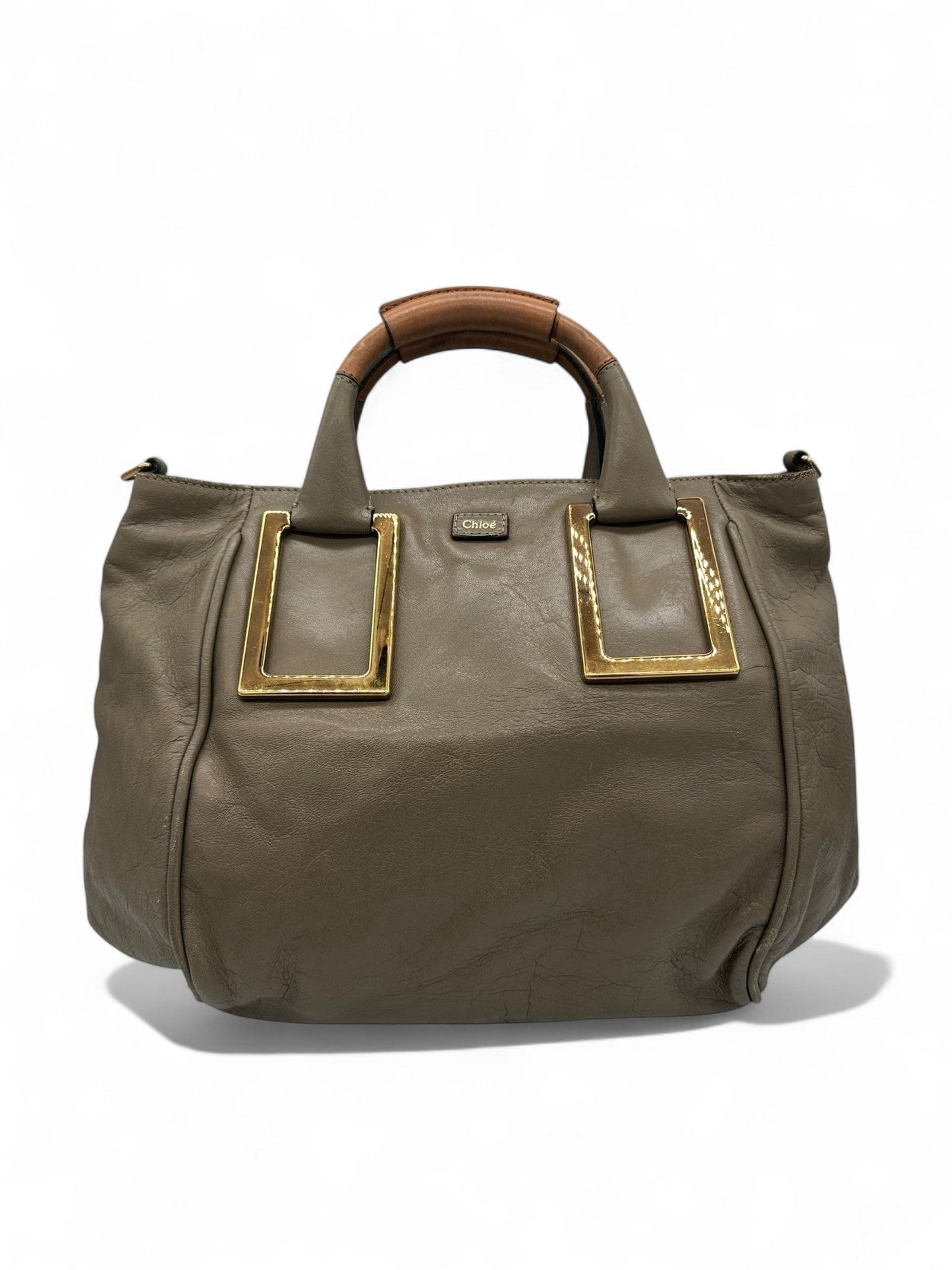 Vintage Chloé Ethel Handbag with Grey Leather and Gold Hardware - Thanks it's Vintage