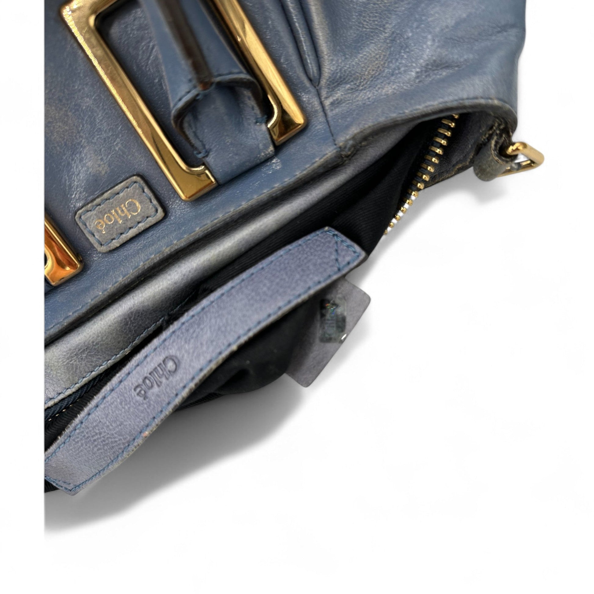 Vintage Chloè Ethel Mini Handbag in Blue Leather - Thanks it's Vintage