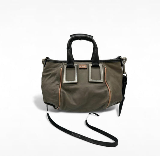 Vintage Chloé Mini Ethel Handbag. In khaki leather with gold coloured hardware - Thanks it's Vintage