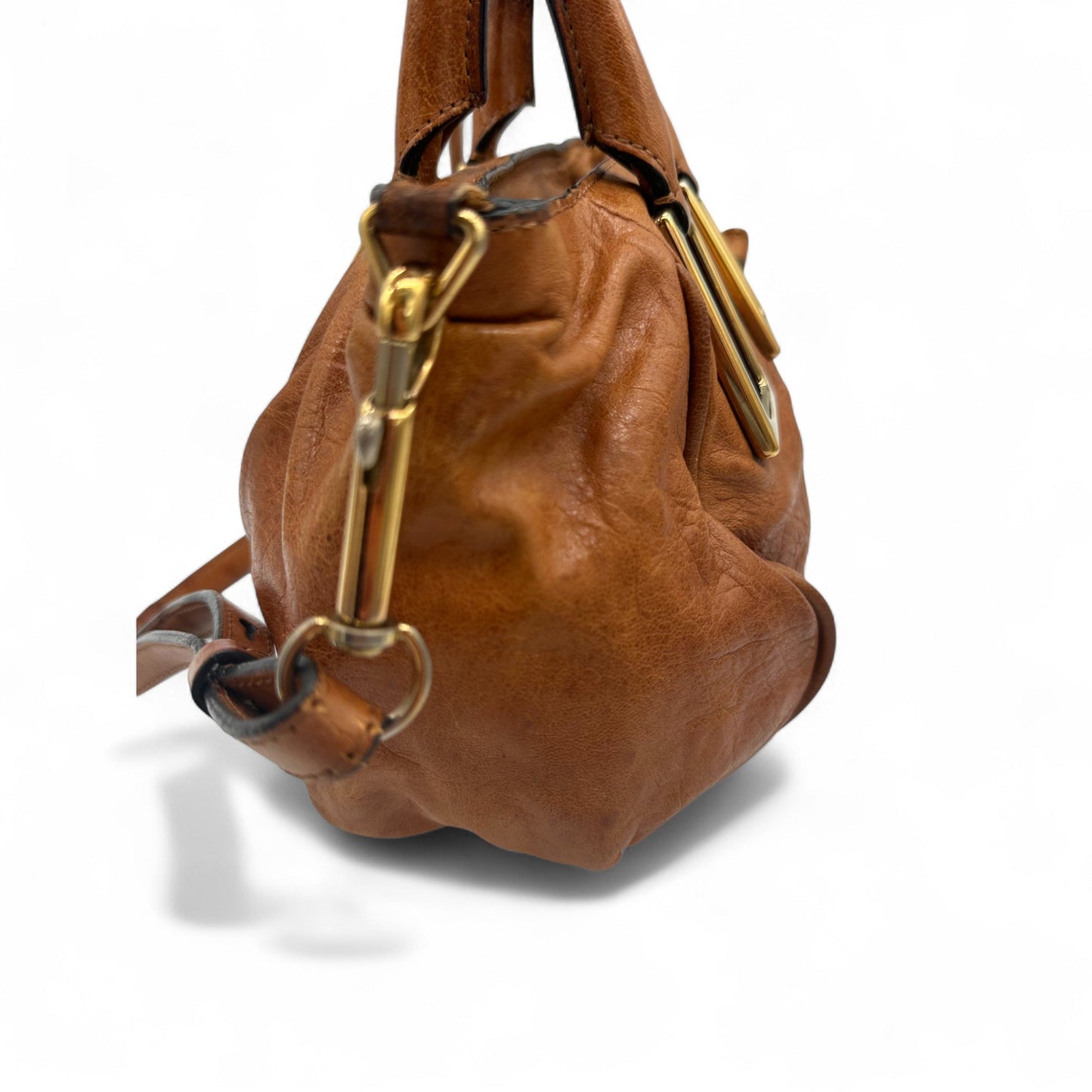 Vintage Chloe Mini Ethel Handbag In Tan Leather with Two Way Strap - Thanks it's Vintage