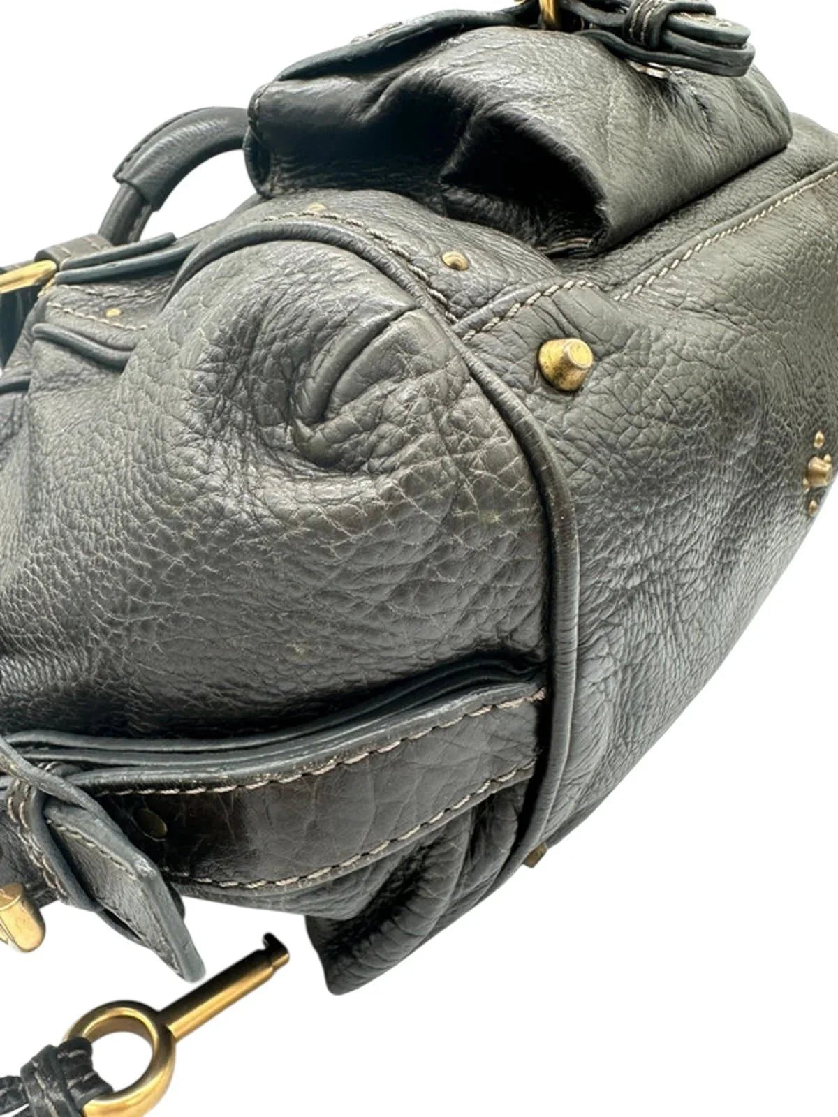 Vintage Chloé Paddington Handbag in Dark Brown Grain Leather - Thanks it's Vintage