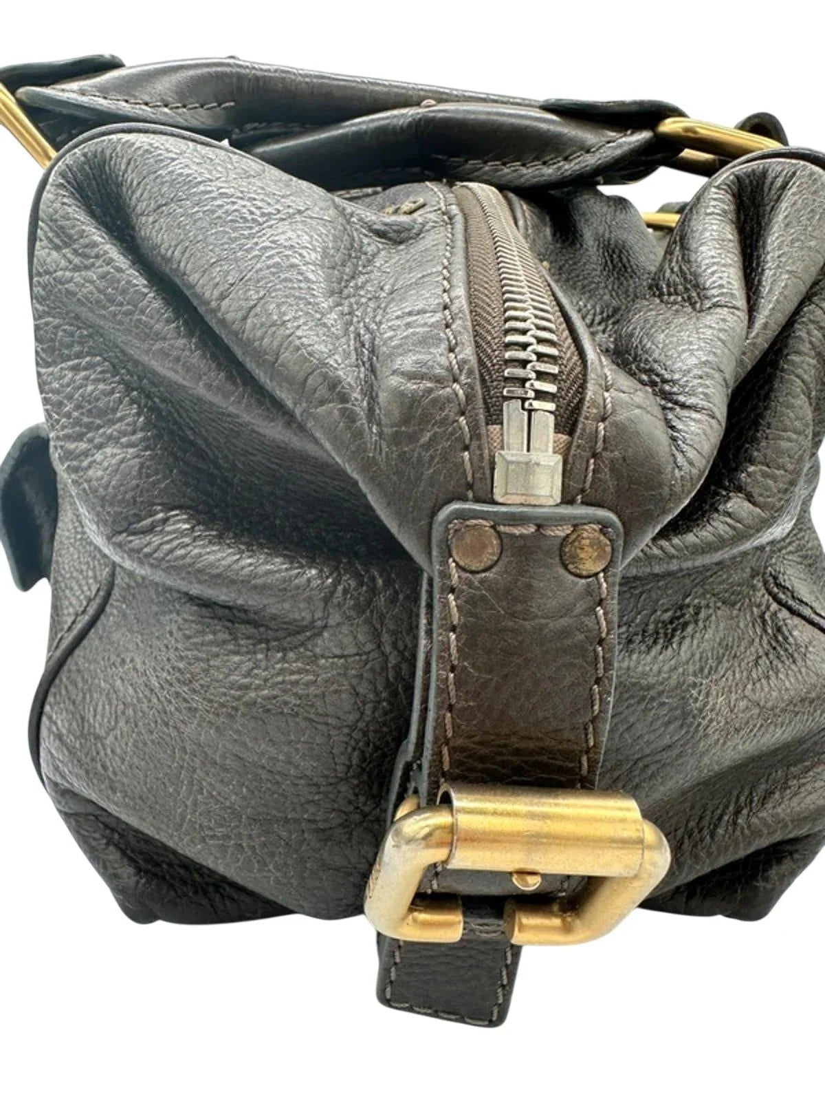 Vintage Chloé Paddington Handbag in Dark Brown Grain Leather - Thanks it's Vintage