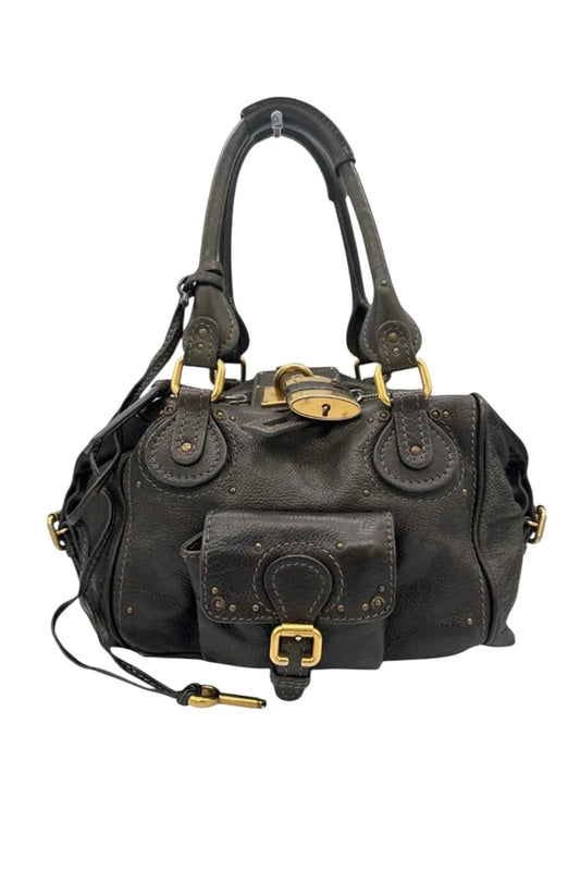 Vintage Chloé Paddington Handbag in Dark Brown Grain Leather - Thanks it's Vintage