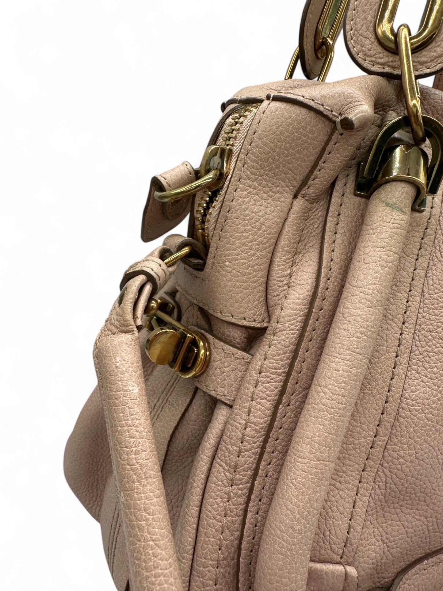 Vintage Chloé Paraty Handbag in Baby Pink Grain Leather - Thanks it's Vintage
