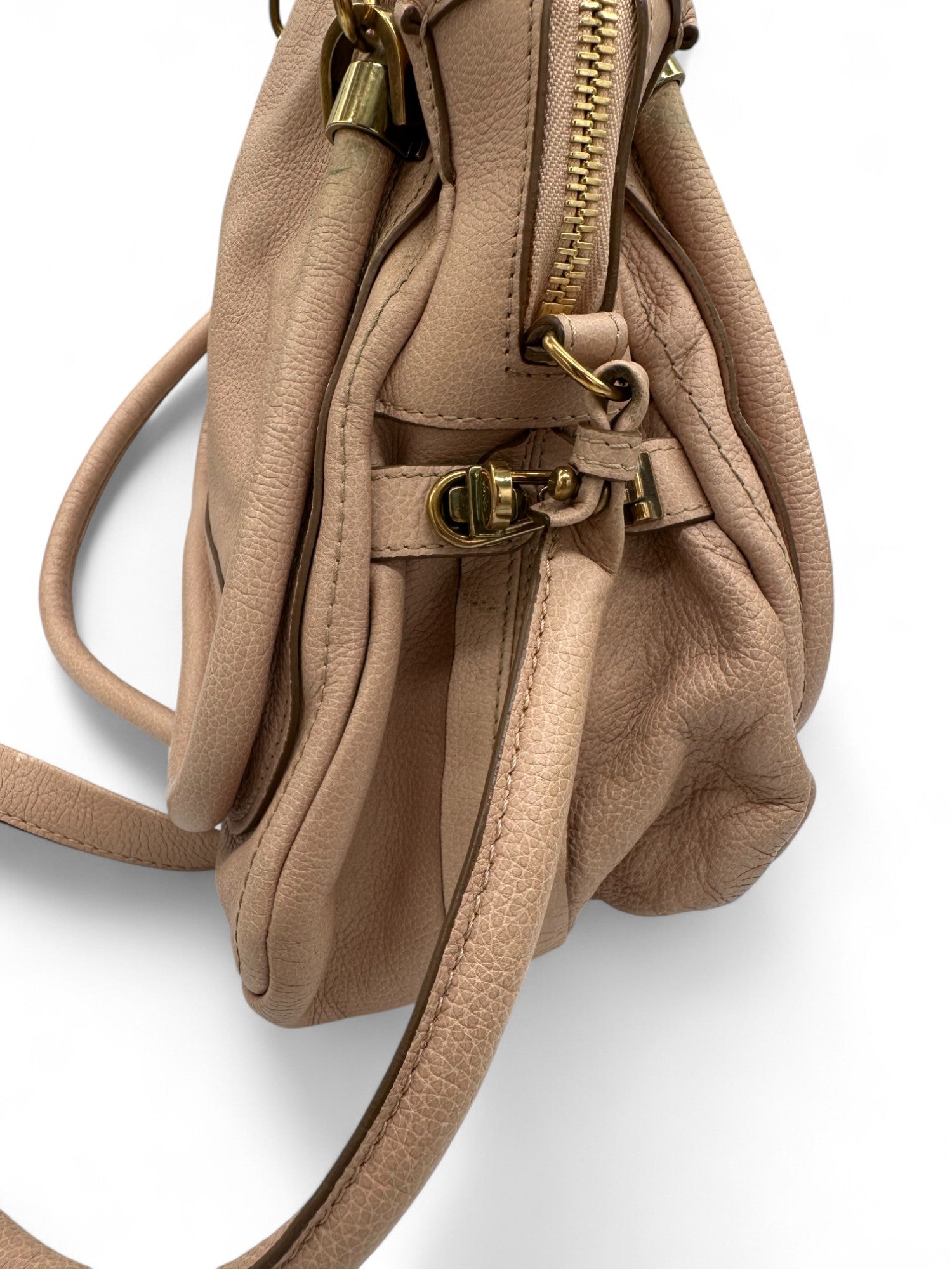 Vintage Chloé Paraty Handbag in Baby Pink Grain Leather - Thanks it's Vintage