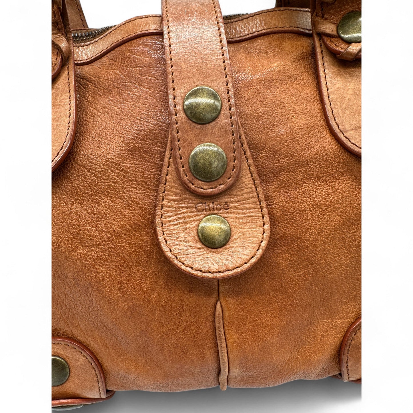 Vintage Chloé Silverado Cognac Brown Leather Handbag - Thanks it's Vintage