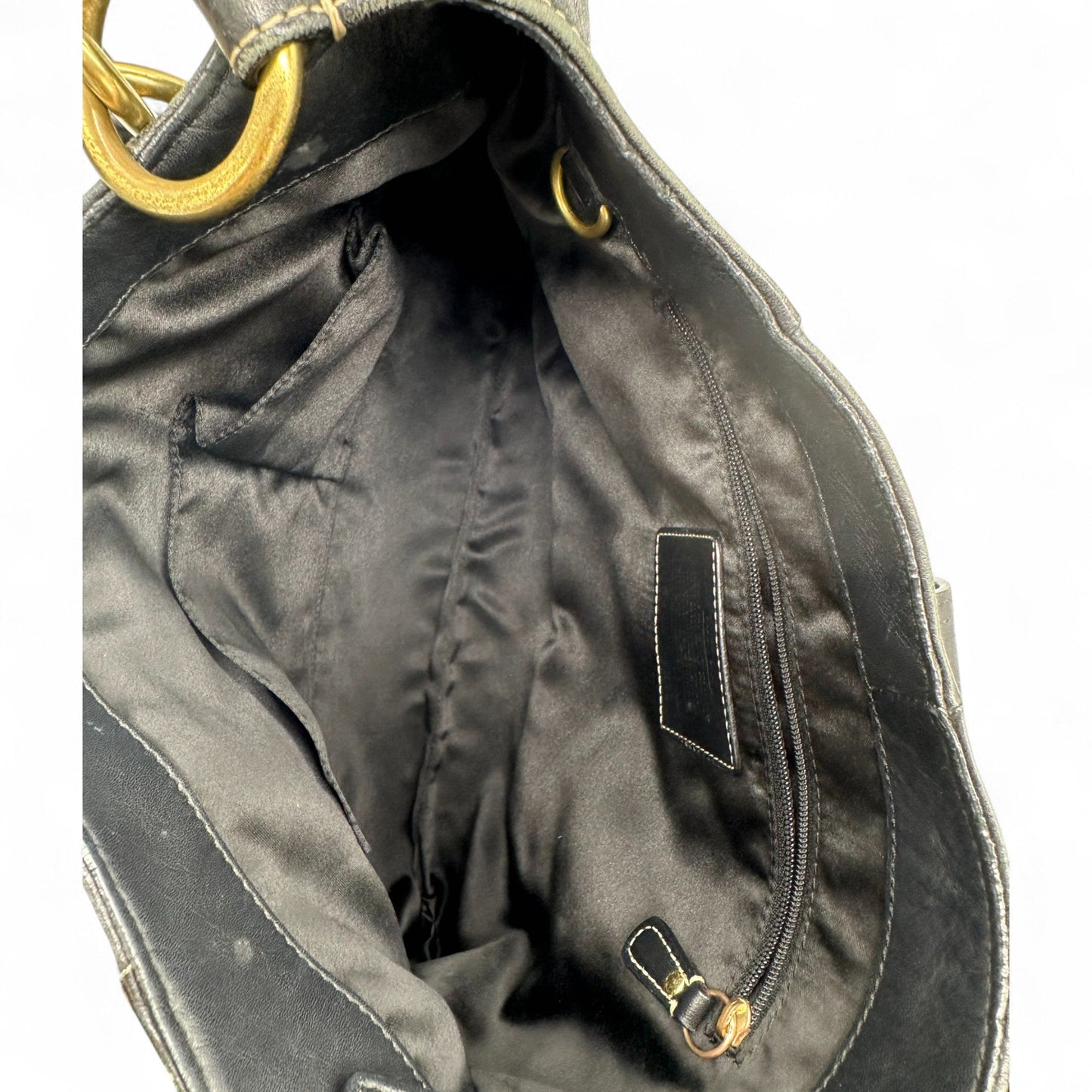 Vintage Coach 10210 Black Leather Hampton Clip Shoulder Bag - Thanks it's Vintage