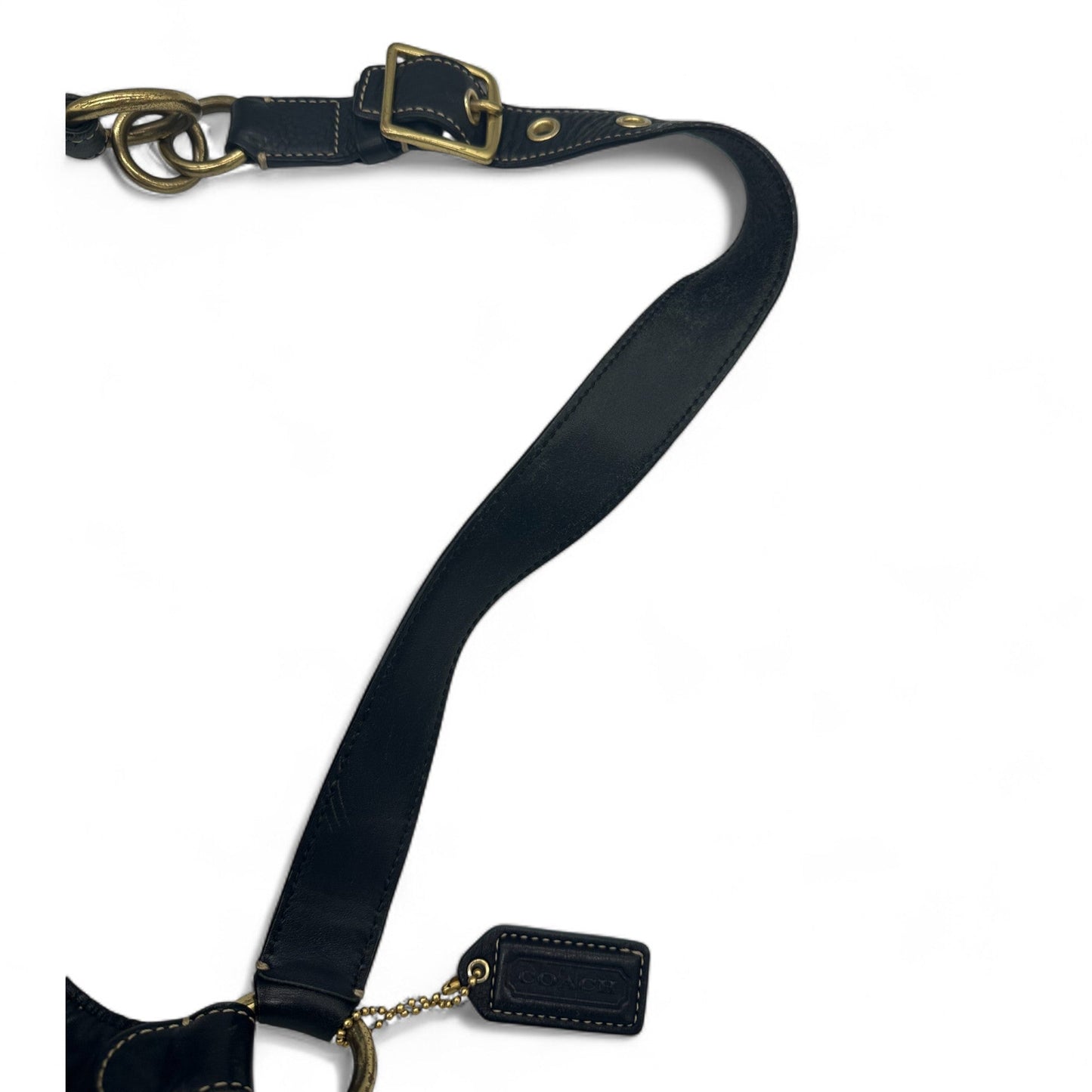 Vintage Coach 10210 Black Leather Hampton Clip Shoulder Bag - Thanks it's Vintage