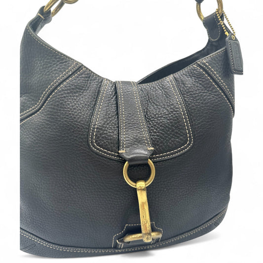 Vintage Coach 10210 Black Leather Hampton Clip Shoulder Bag - Thanks it's Vintage
