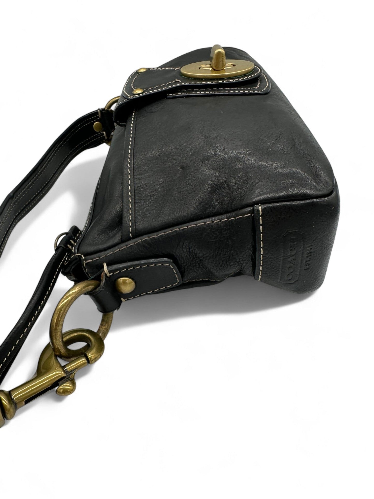 Vintage Coach 10326 Leigh Legacy Turnlock Shoulder Bag Black Leather - Thanks it's Vintage