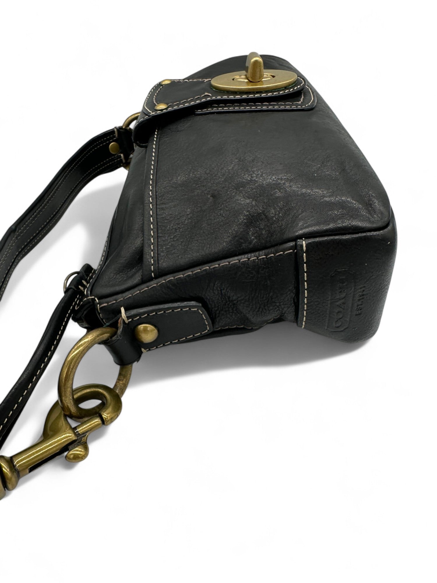Vintage Coach 10326 Leigh Legacy Turnlock Shoulder Bag Black Leather - Thanks it's Vintage