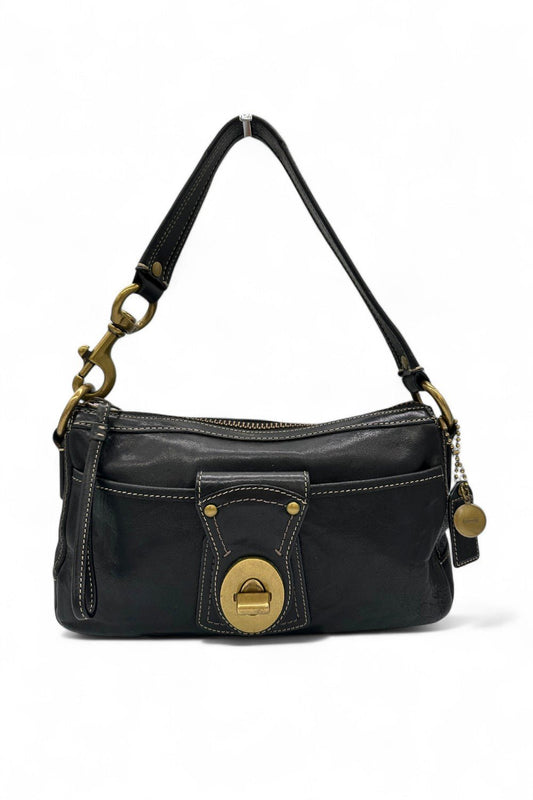 Vintage Coach 10326 Leigh Legacy Turnlock Shoulder Bag Black Leather - Thanks it's Vintage
