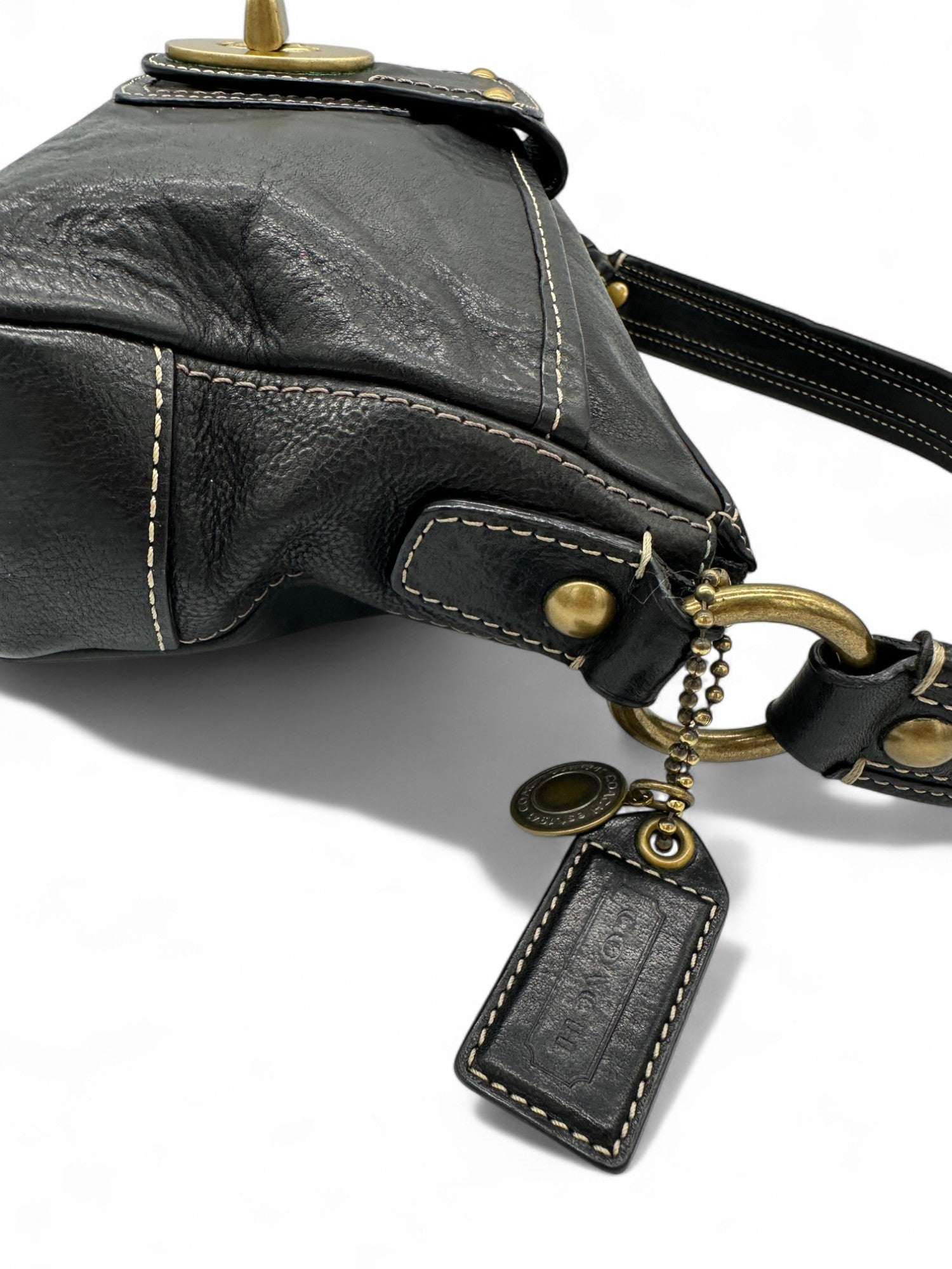 Vintage Coach 10326 Leigh Legacy Turnlock Shoulder Bag Black Leather - Thanks it's Vintage