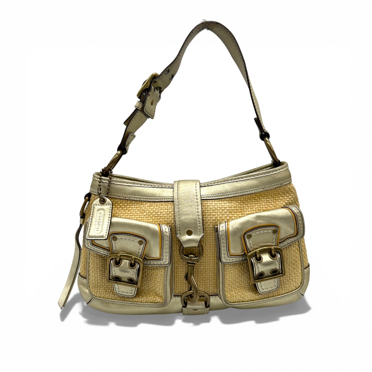 Vintage Coach 105 Rare Legacy Straw Shoulder Bag - Thanks it's Vintage