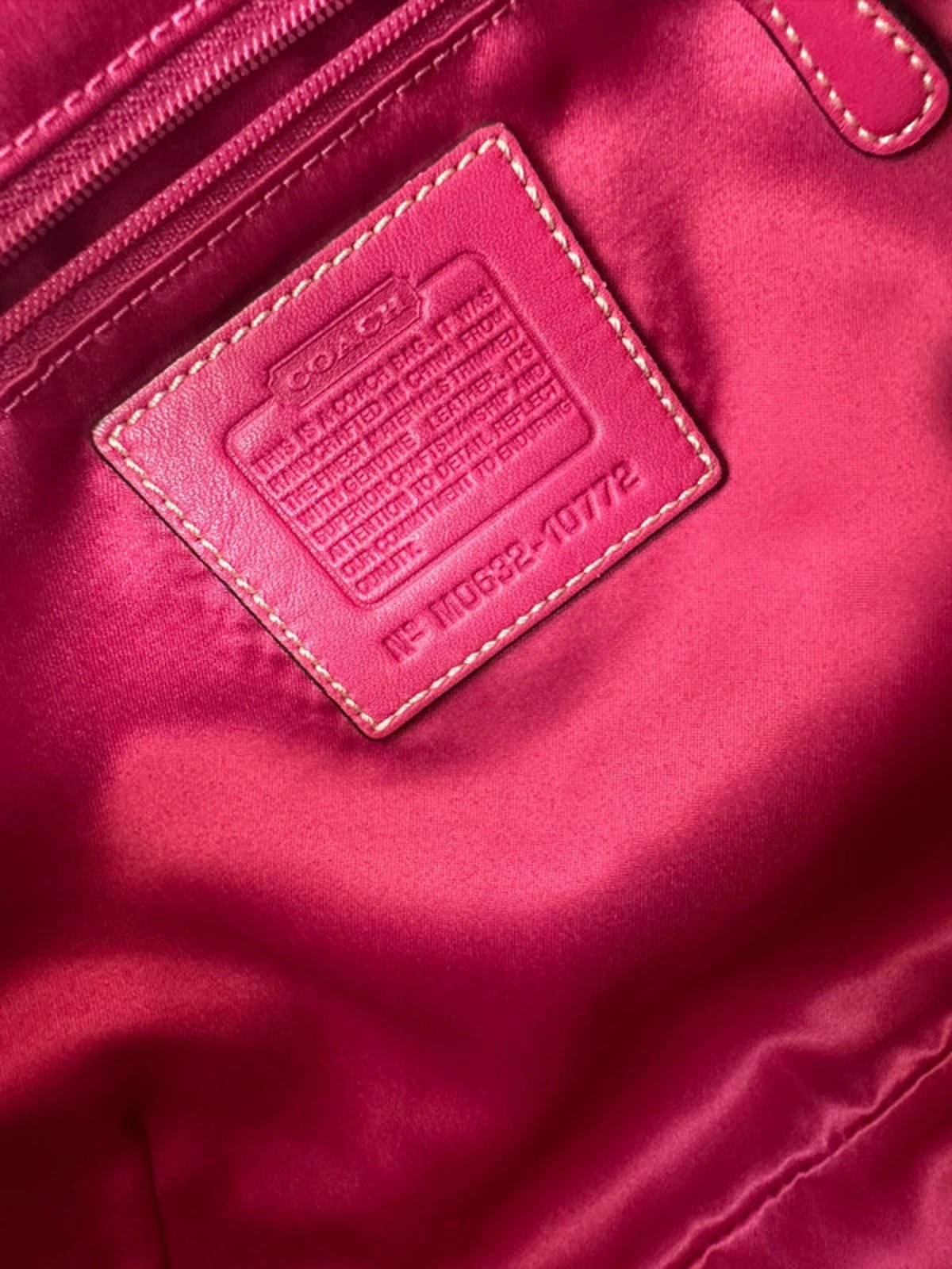 Vintage Coach 10772 Pink Leather Trim Y2K Ergo Shoulder Bag Monogram - Thanks it's Vintage