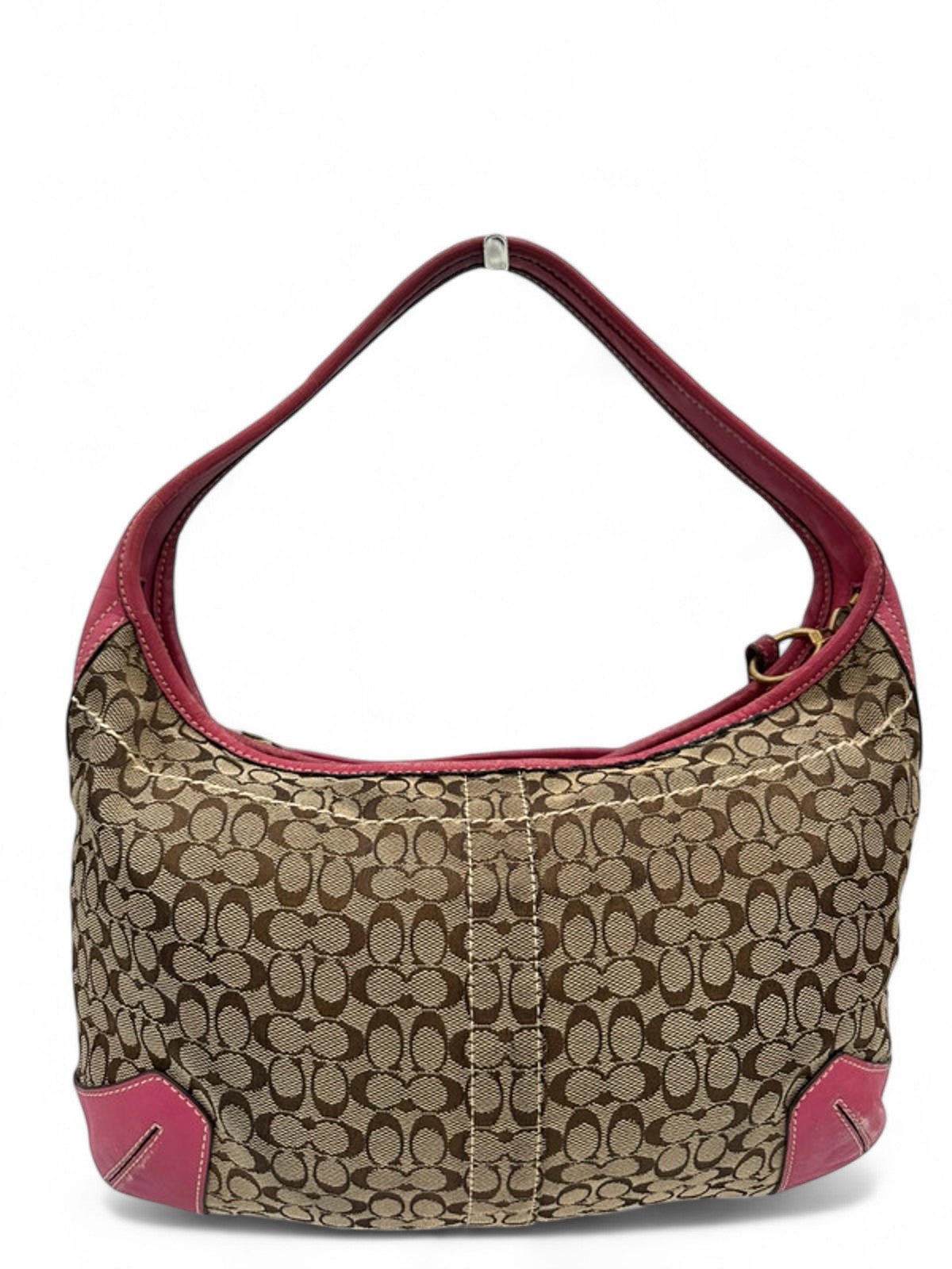 Vintage Coach 10772 Pink Leather Trim Y2K Ergo Shoulder Bag Monogram - Thanks it's Vintage