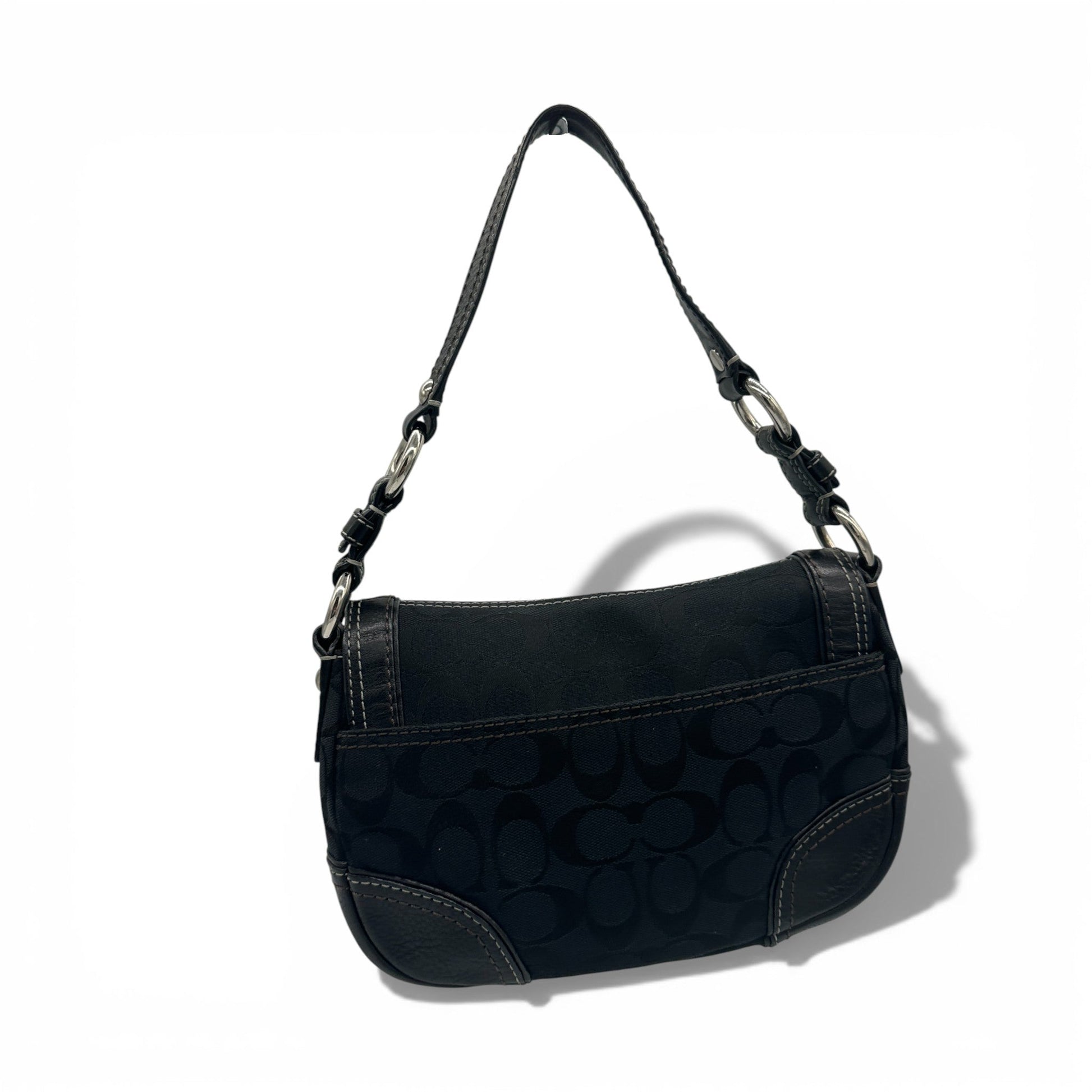 Vintage Coach 10983 Black Monogram Turnlock Shoulder Bag - Thanks it's Vintage