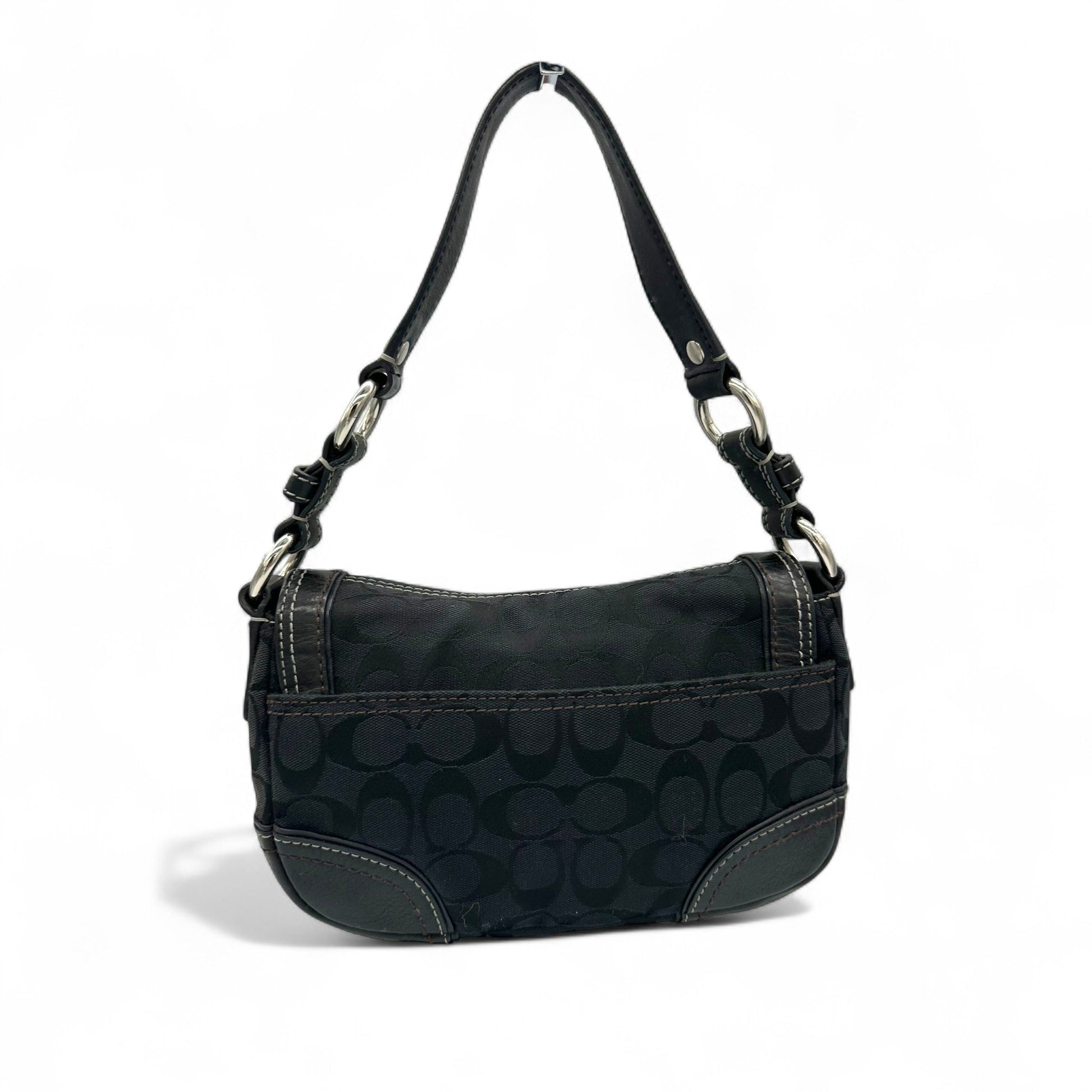 Vintage Coach 10983 Black Monogram Turnlock Shoulder Bag - Thanks it's Vintage