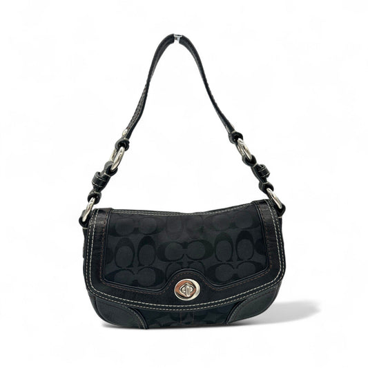 Vintage Coach 10983 Black Monogram Turnlock Shoulder Bag - Thanks it's Vintage