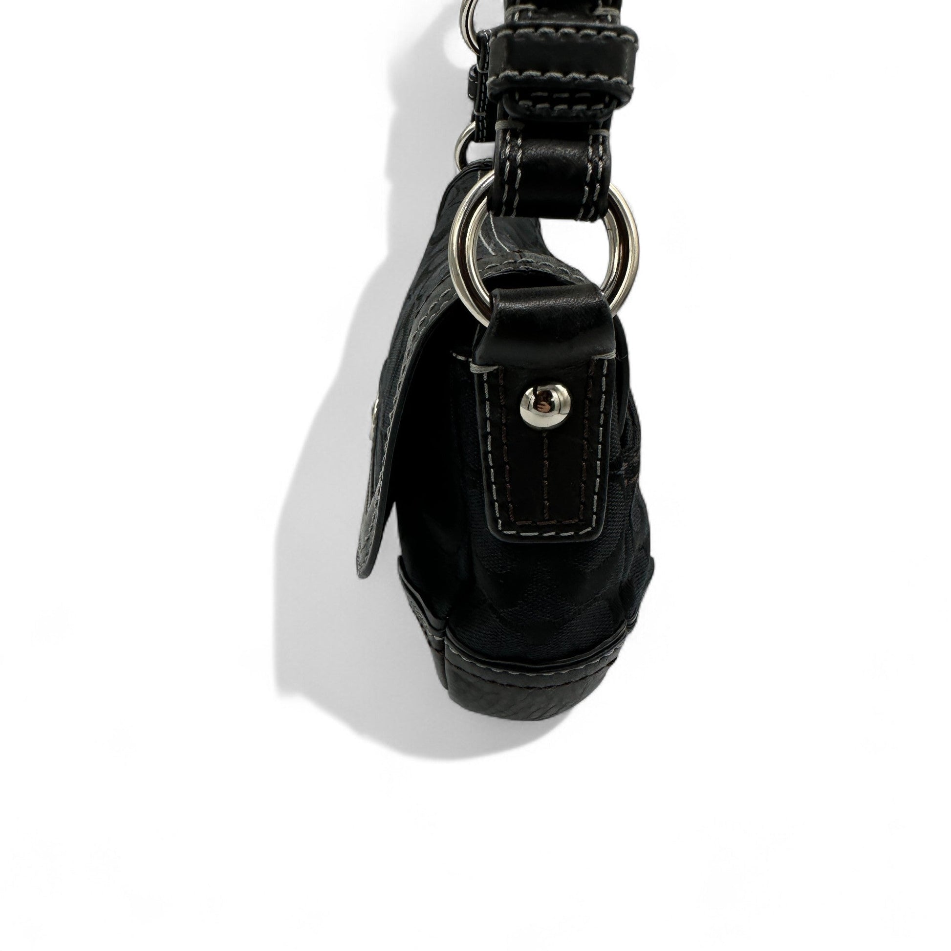 Vintage Coach 10983 Black Monogram Turnlock Shoulder Bag - Thanks it's Vintage